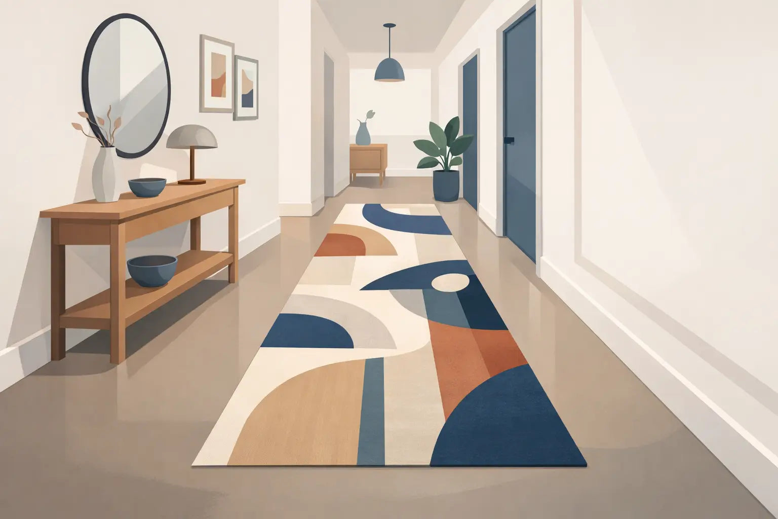 Contemporary Runner Rugs That Define a Hallway