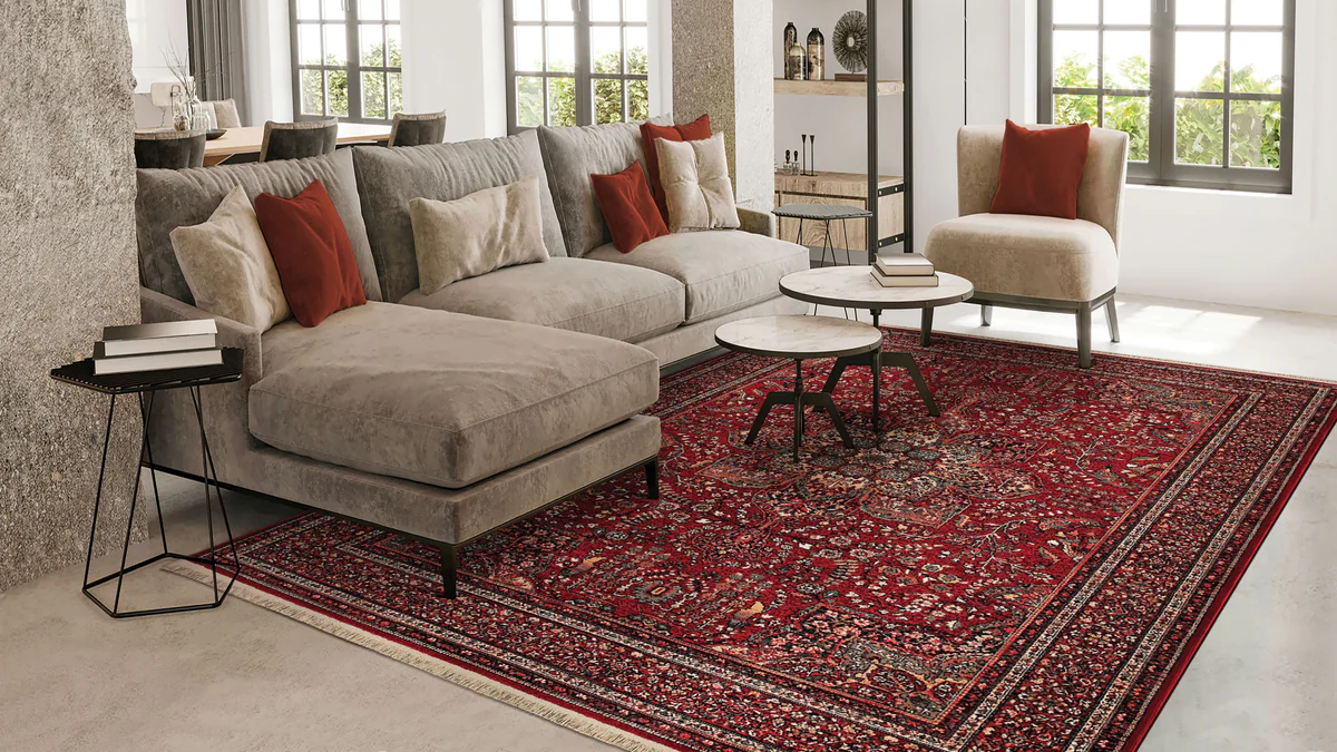 Couristan Kashimar Medallion 0612-3337 Antique Red Area Rug