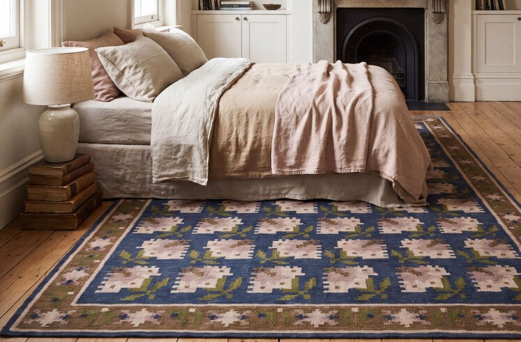 Patricia Rodi x Livabliss Otis PROT-2303 100% Wool Handmade Rug in a bright bedroom setting.