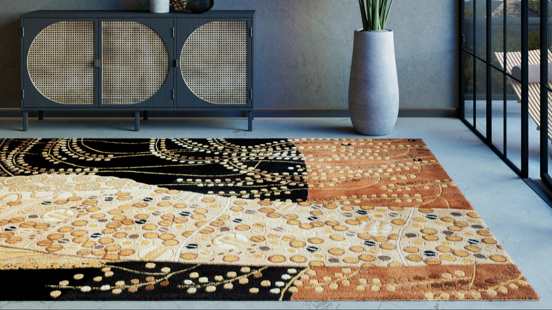 Transform your floors into a contemporary art exhibition with Momeni's New Wave area rug collection. Each rug features geometric patterns inspired by the American Modern Art movement.