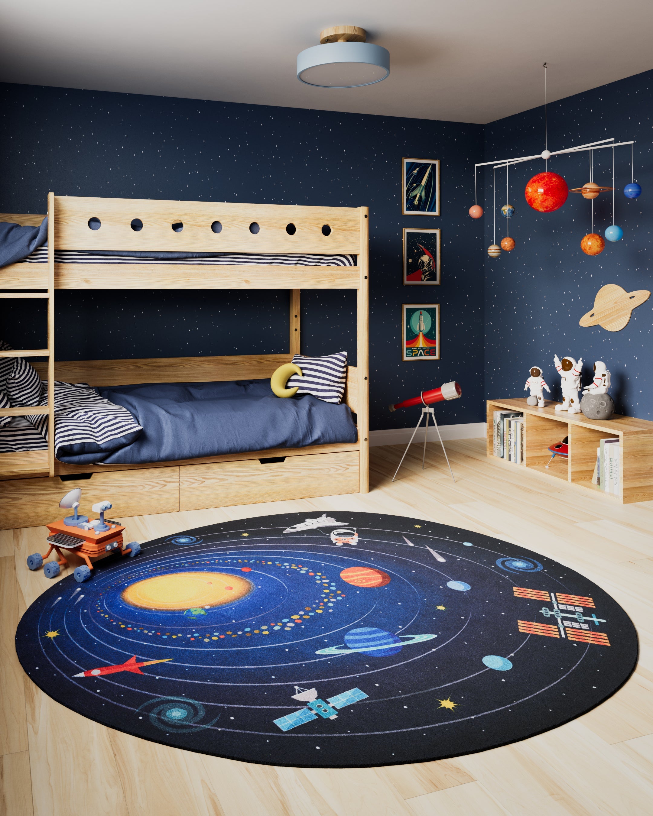 Momeni Playground PLY-4 Space Blue Kid Rug