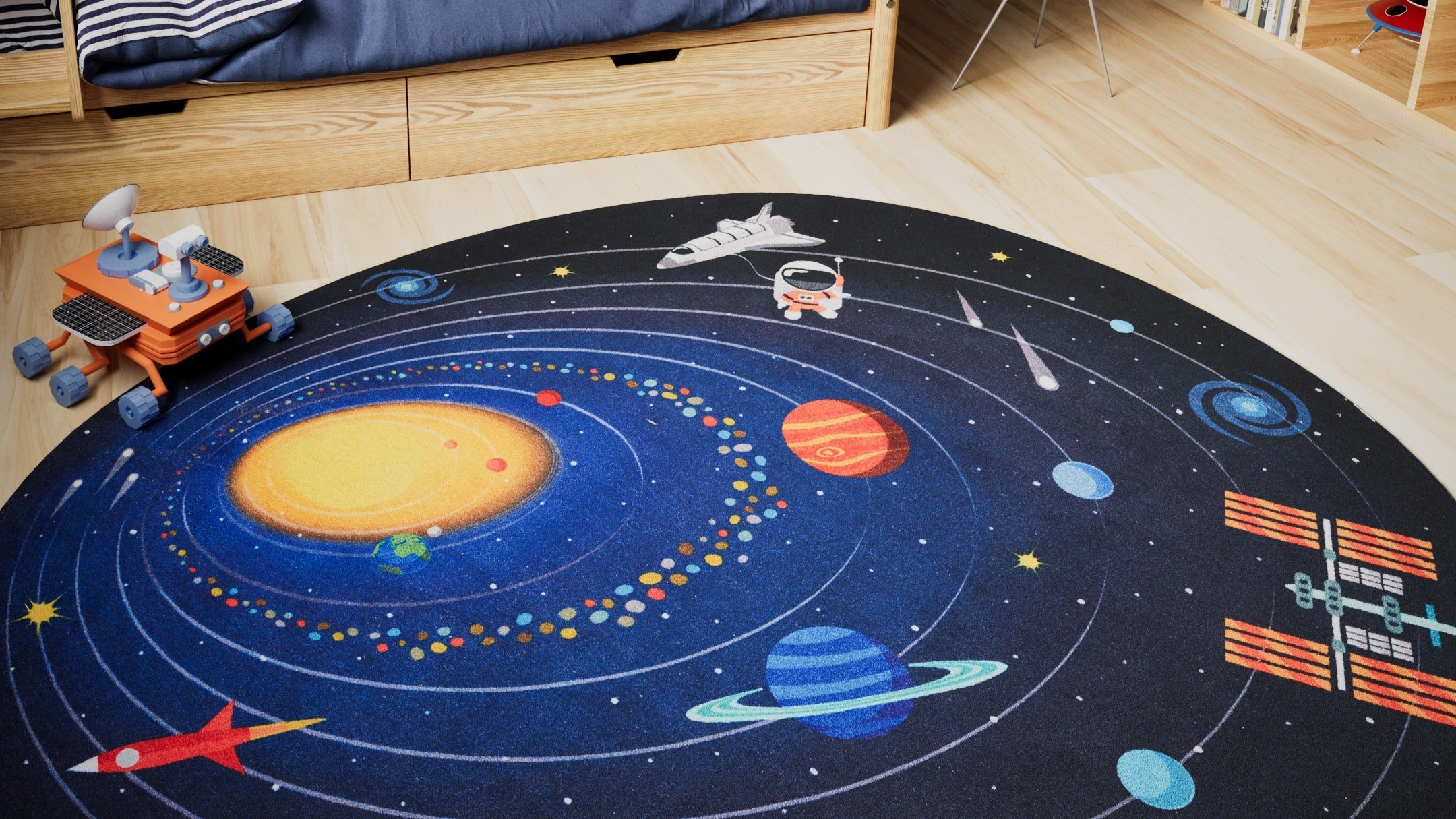 Momeni Playground PLY-4 Space Blue Kid Rug