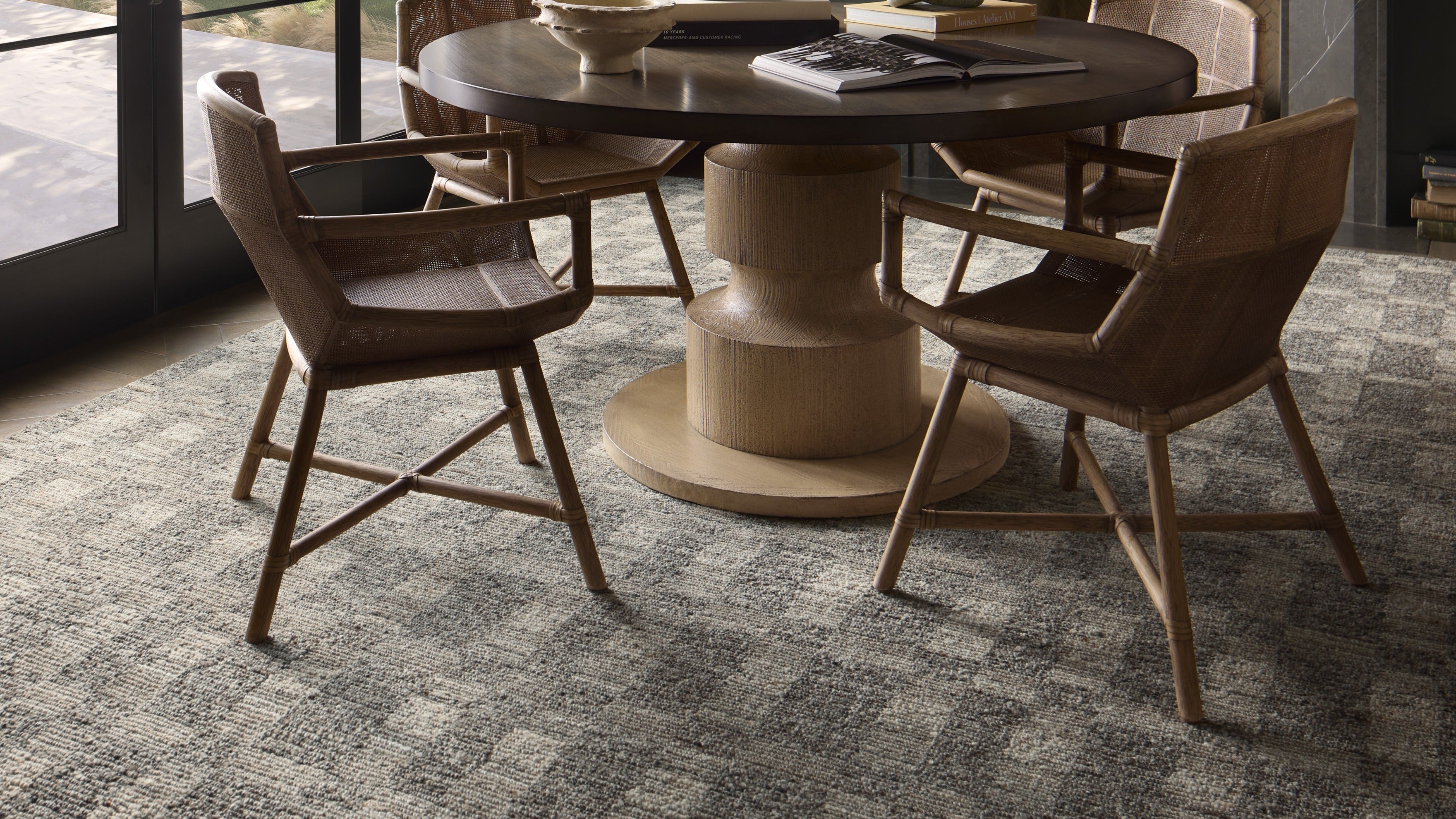 Loloi Sonya Collection, a hand-loomed area rug that effortlessly elevates your space with its light, airy palette and subtle graphic design.