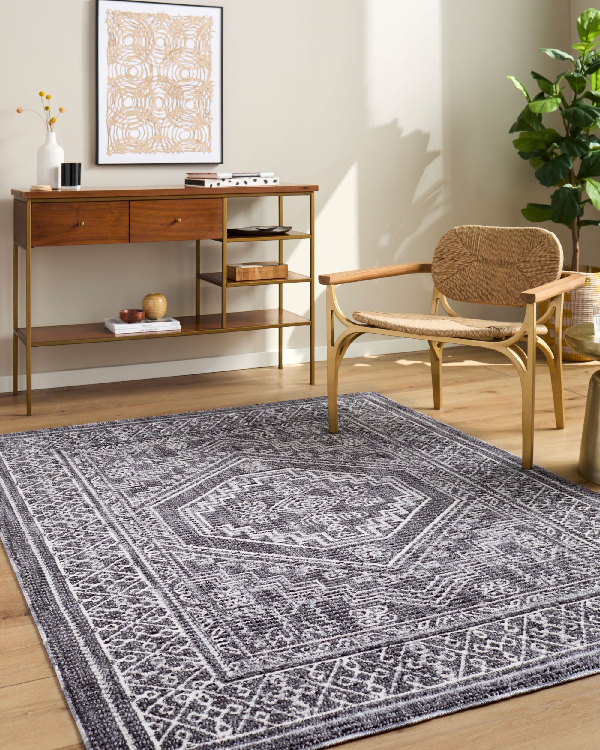 Elle Decor x Livabliss Odeon EDOD-2306 Black Area Rug Collection