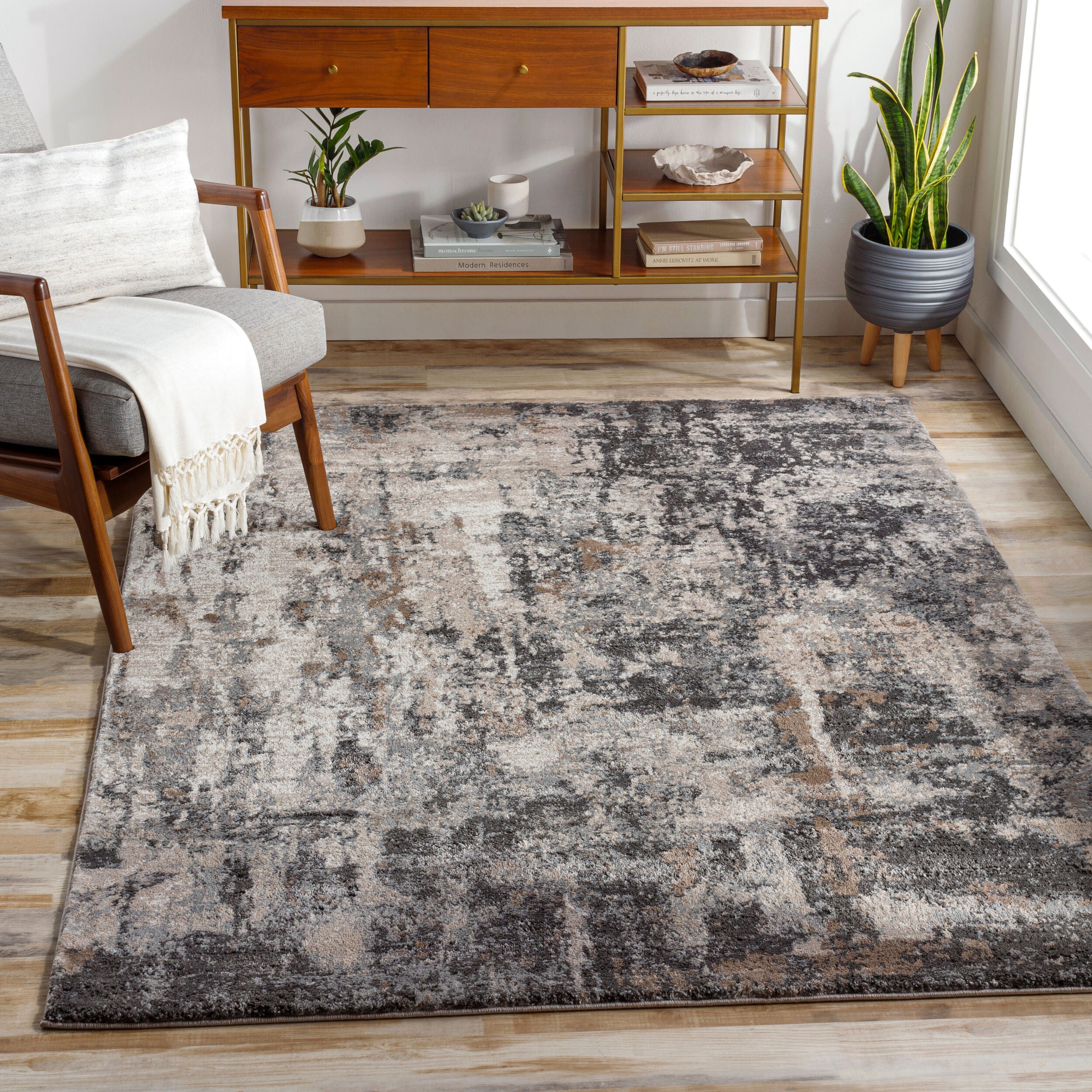 Livabliss Montana area rug collection: a sleek, modern design made with care in Turkey. Constructed with detailed machine weaving of polypropylene and polyester.