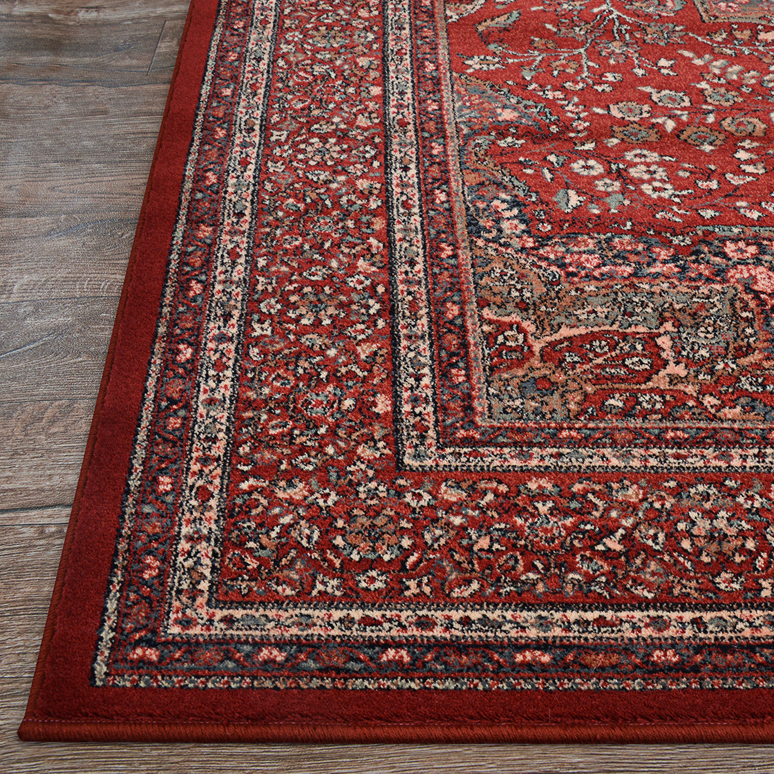 Couristan Kashimar All Over Center Medallion 0612-3337 Antique Red Area Rug