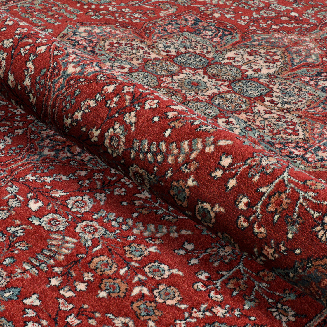 Couristan Kashimar All Over Center Medallion 0612-3337 Antique Red Area Rug