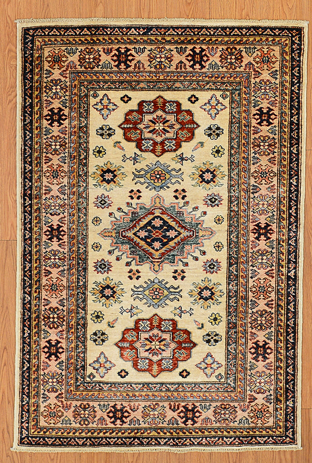 Hand Knotted Kazak 100% Wool Area Rug