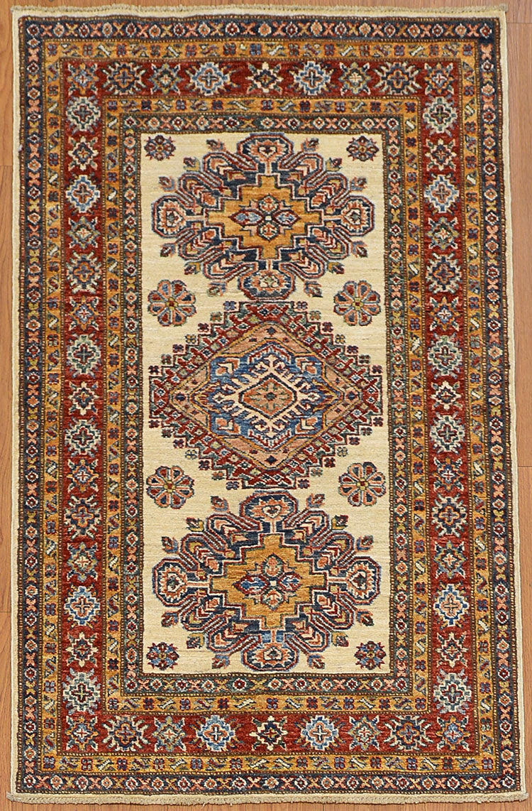 Hand Knotted Kazak 100% Wool Area Rug