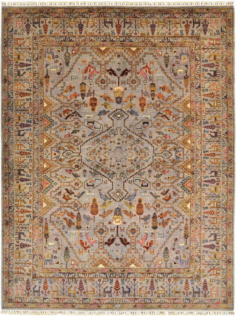Hand Knotted Khurjeen 100% Wool Area Rug