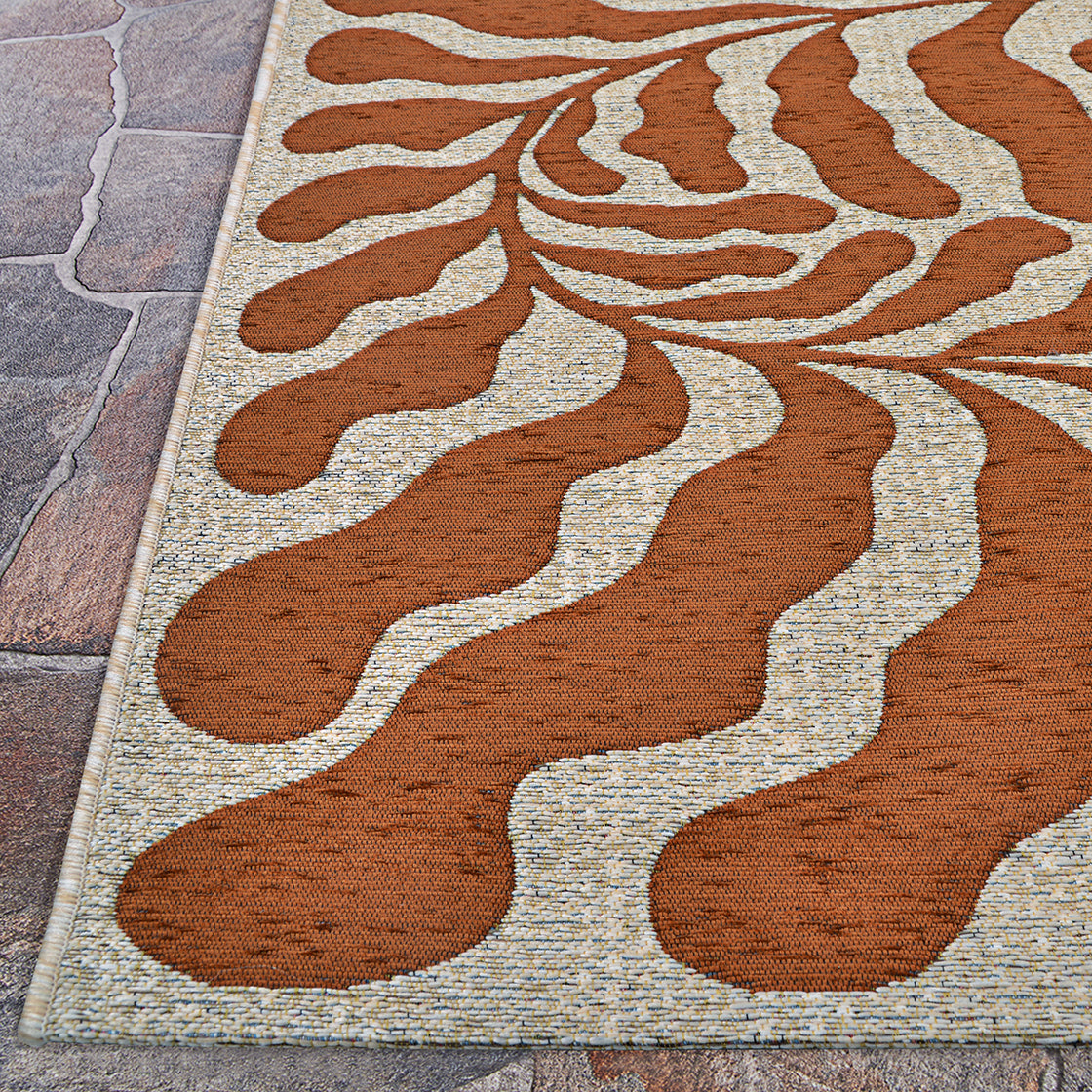 Couristan Castille Fiore Terracotta Area Rug