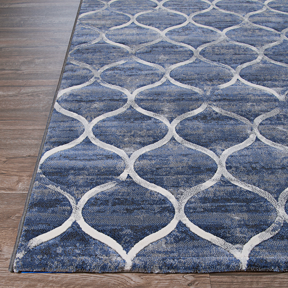 Couristan Easton Ogee 6345-5676 Dusk-Blue Area Rug