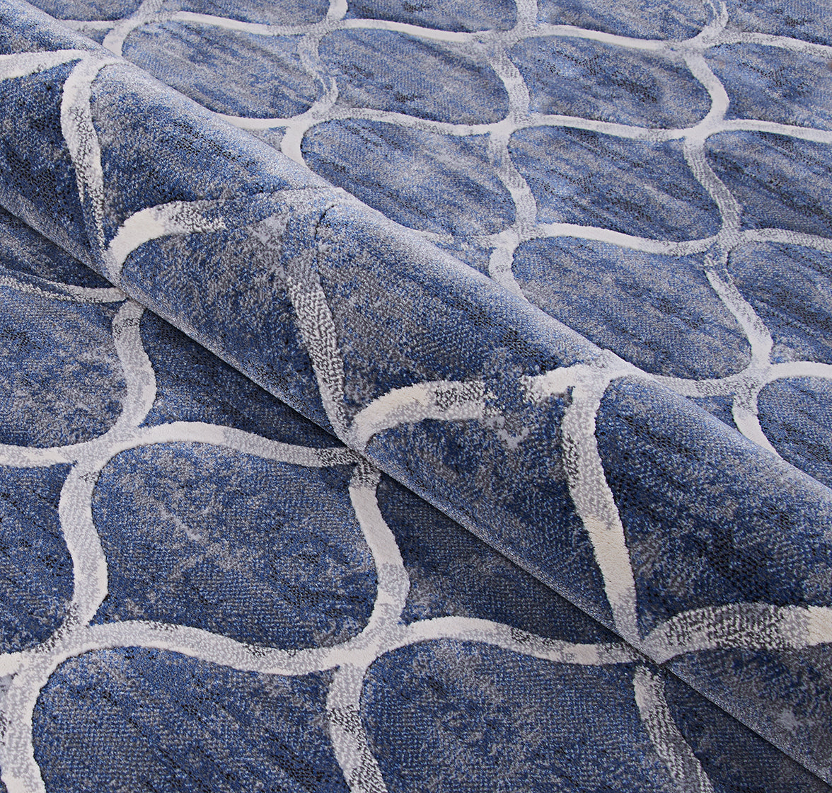 Couristan Easton Ogee 6345-5676 Dusk-Blue Area Rug