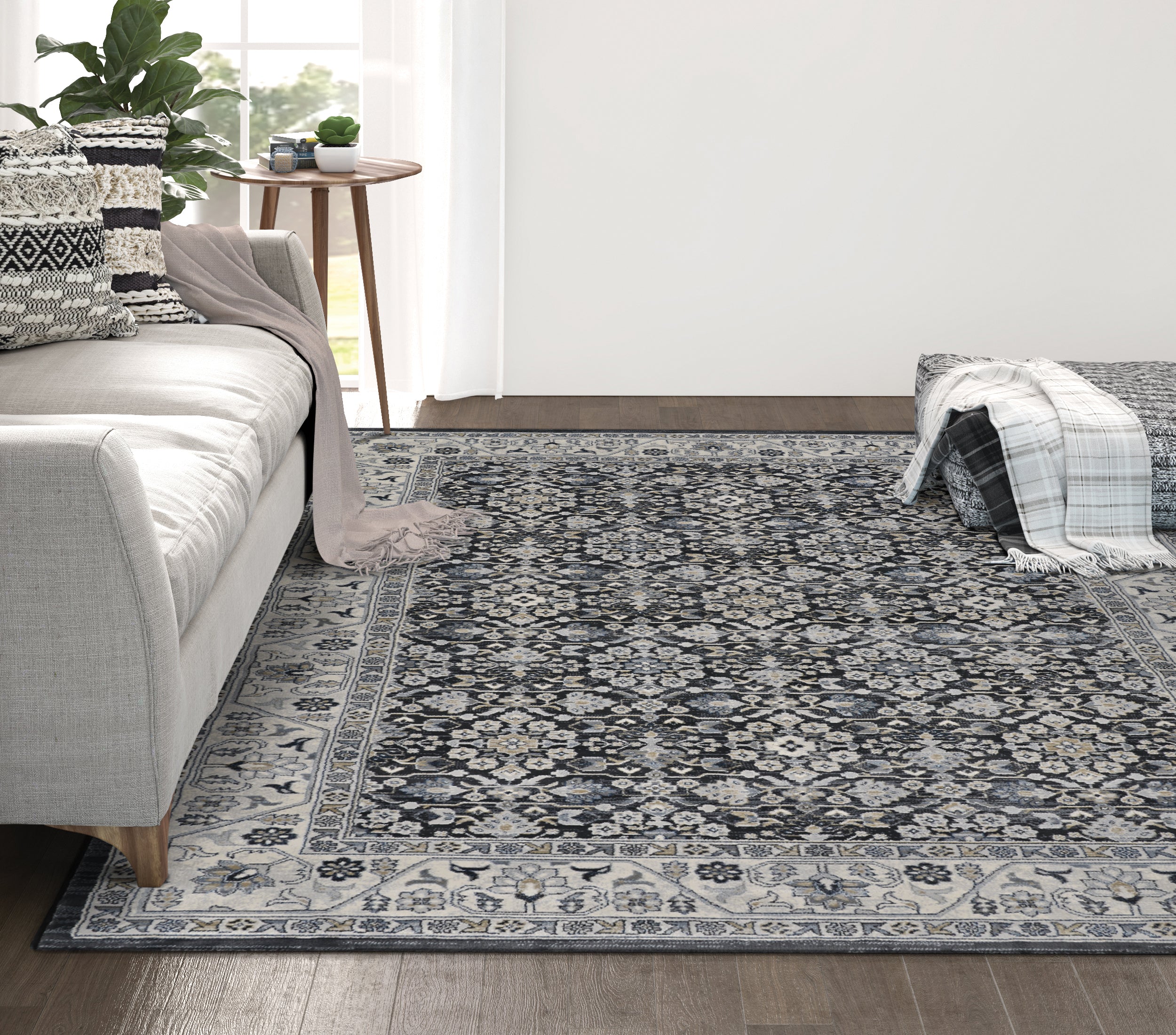 Couristan Everest Malayer 6375-1001 Black Area Rug