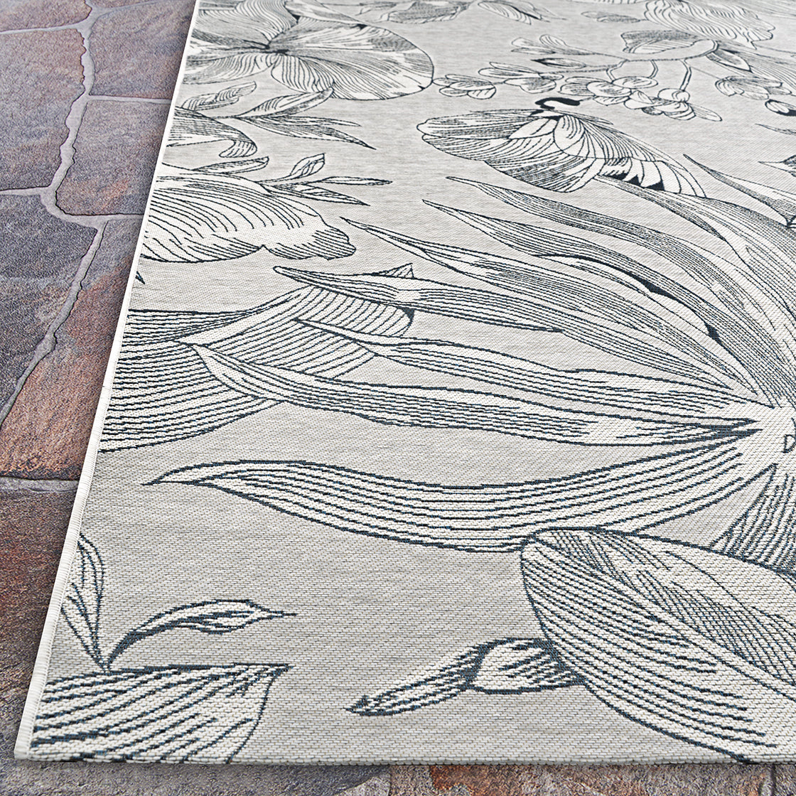 Couristan Dolce Flora 7517-5001 Argento Area Rug