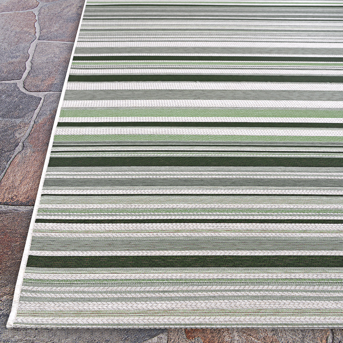Couristan Dolce Striped 7518-3303 Grass Area Rug