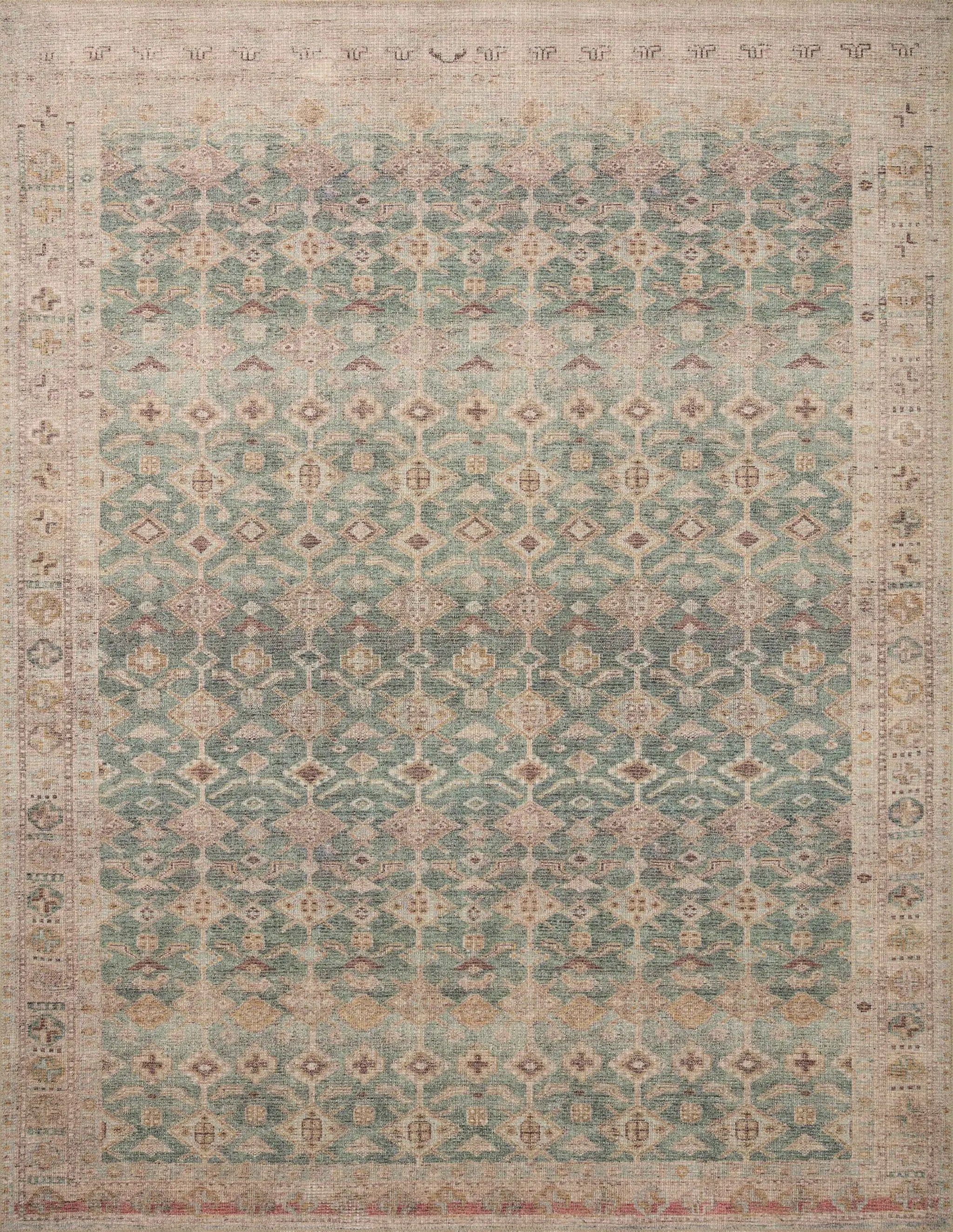 Aubrey AUB-02 Aqua / Sand Area Rug by Angela Rose x Loloi