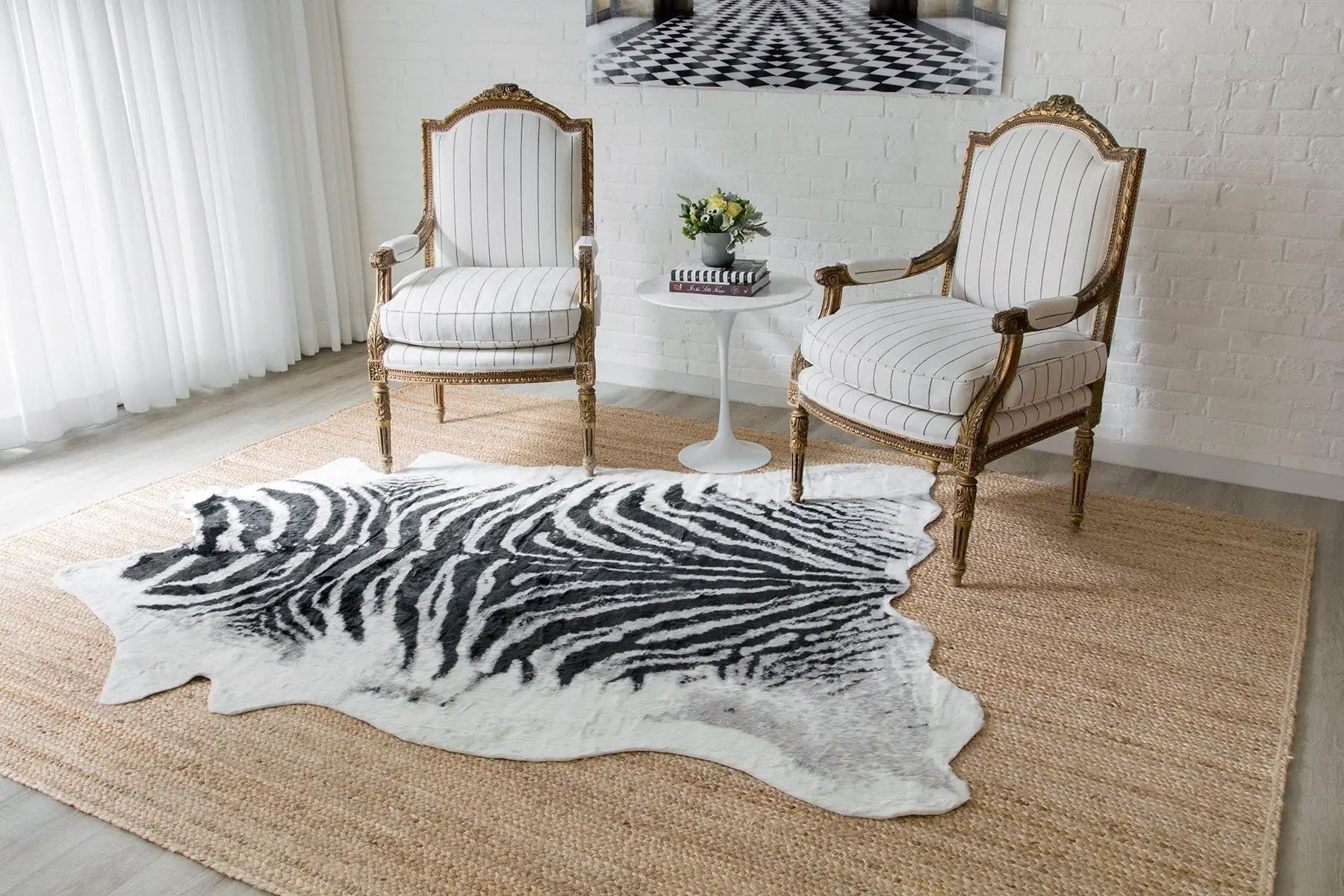 Acadia ACA-1 (Zebra) Black Area Rug by Erin Gates by Momeni
