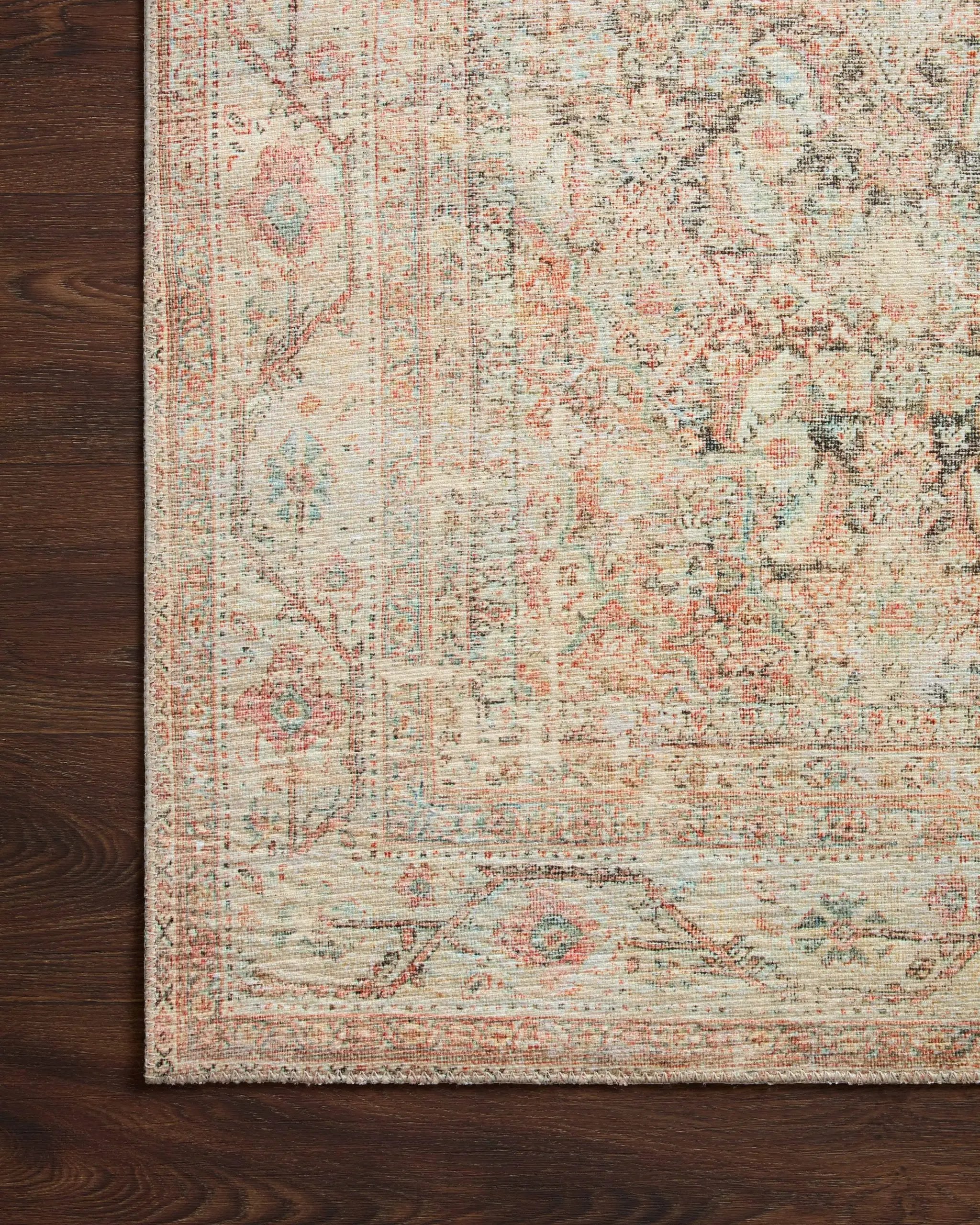 Adrian ADR-01 Natural / Apricot Area Rug by Loloi