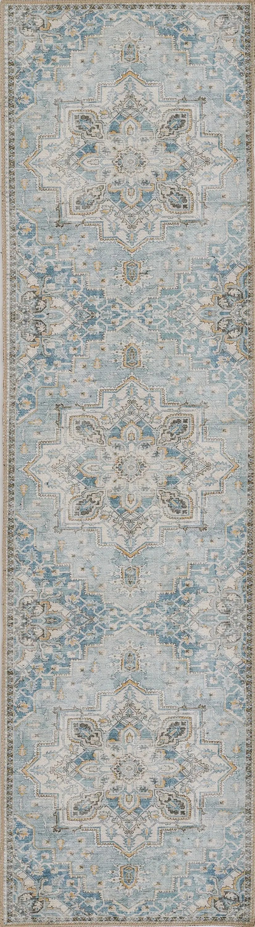 Afshar AFS32 Light-Blue Area Rug by Momeni