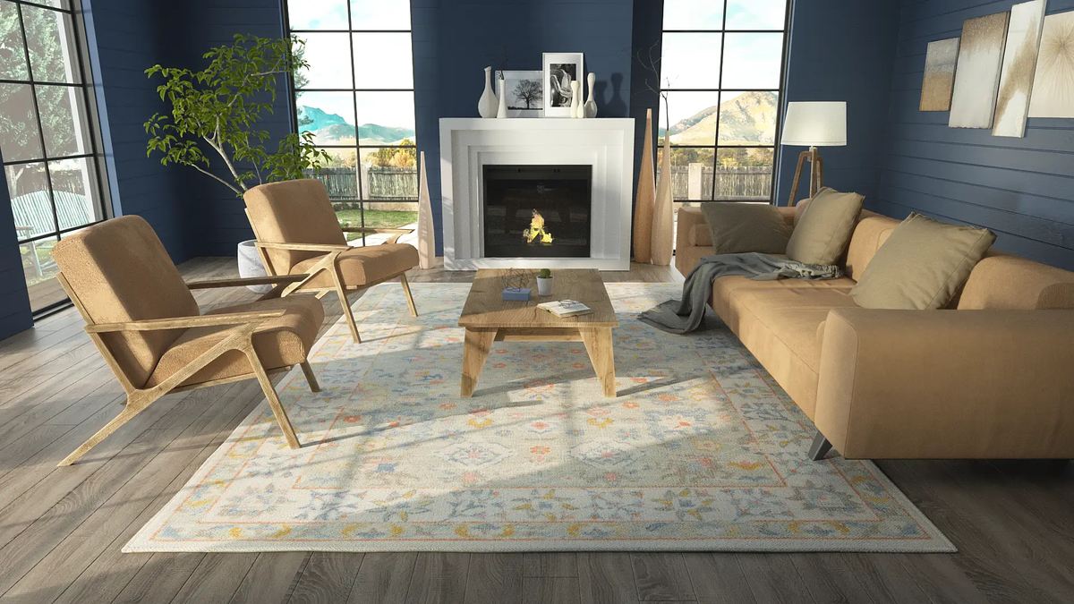 Anatolia ANA-8 Light-Blue Area Rug by Momeni