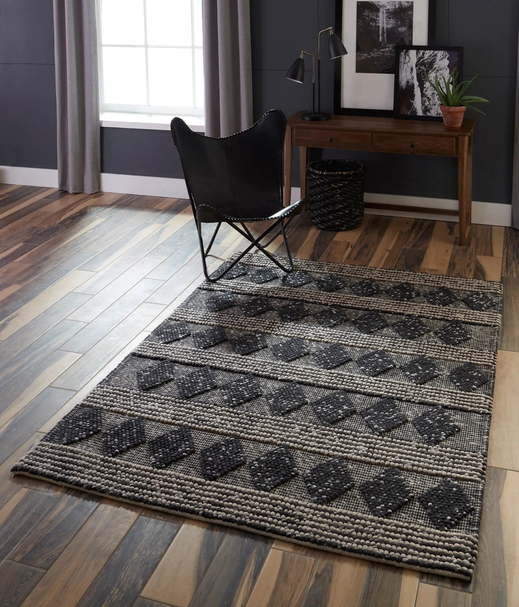 Andes AND-1 Charcoal Area Rug by Momeni