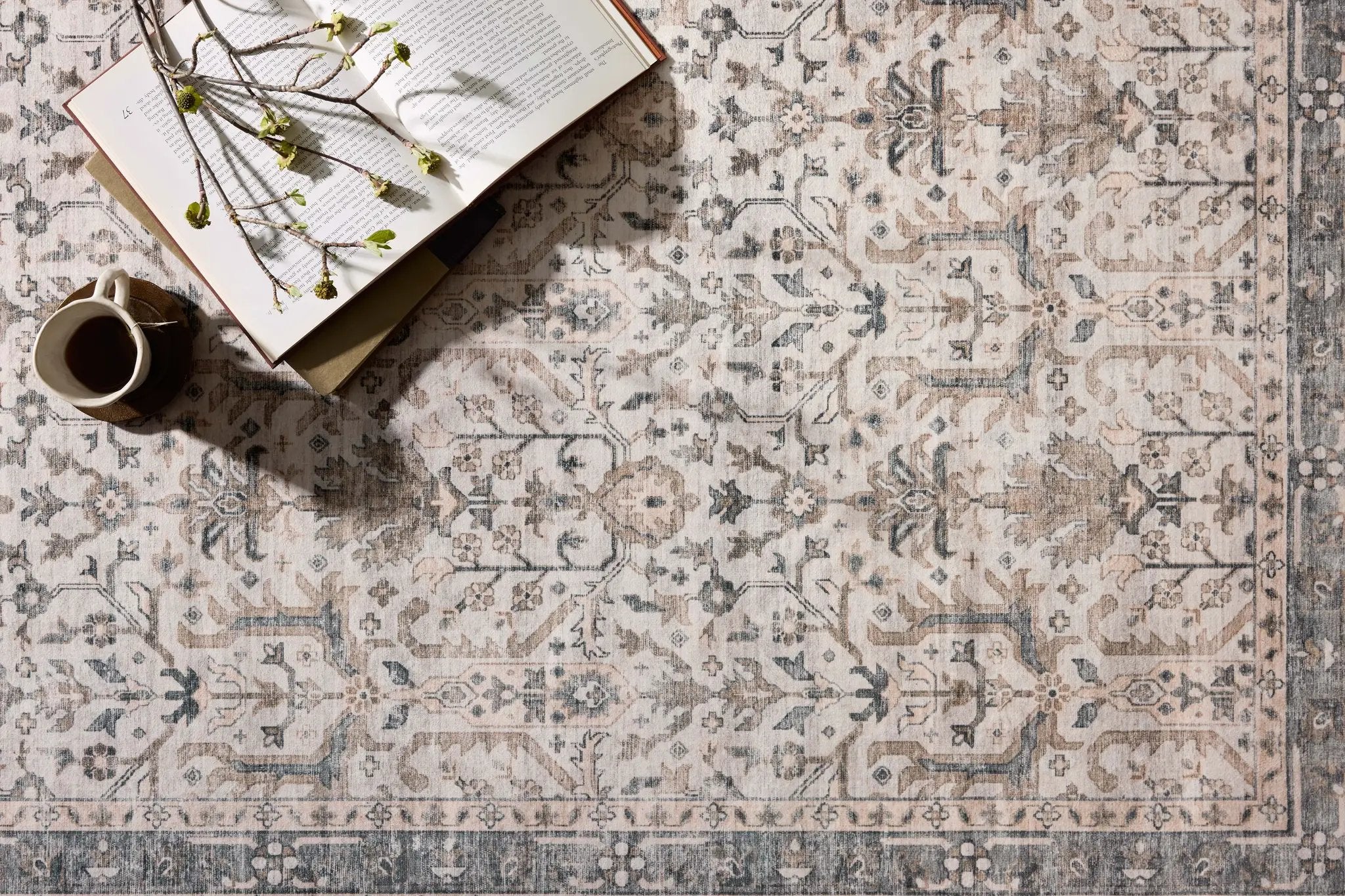 Anniston ANS-01 Ivory / Stone Area Rug by Loloi