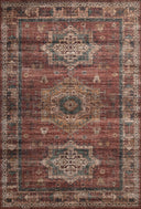 The Anniston ANS-04 Spice / Multi Area Rug showcases spirited spice and vibrant multi-toned tones in a power-loomed polyester area rug with traditional and distressed style