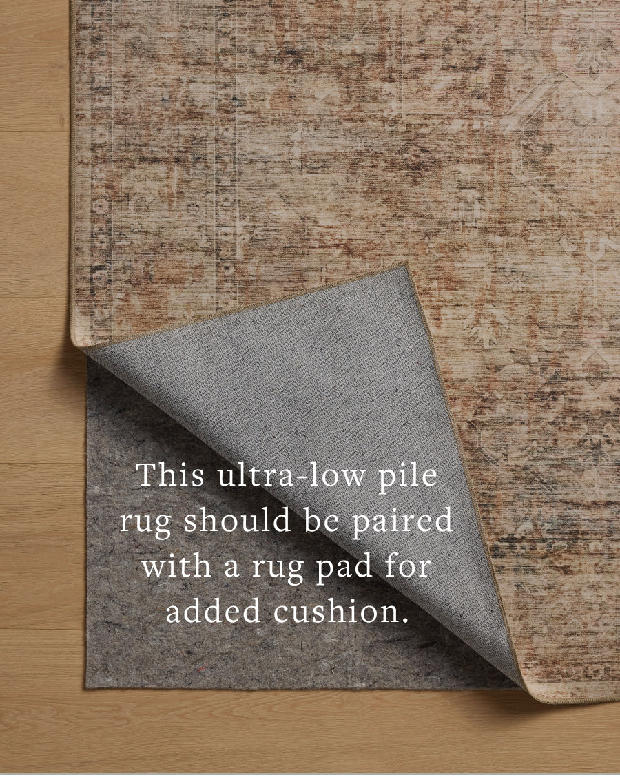 A power-loomed polyester area rug with traditional and distressed flair in earthy clay and deep charcoal tones, the Anniston ANS-06 Clay / Charcoal Area Rug anchors any room