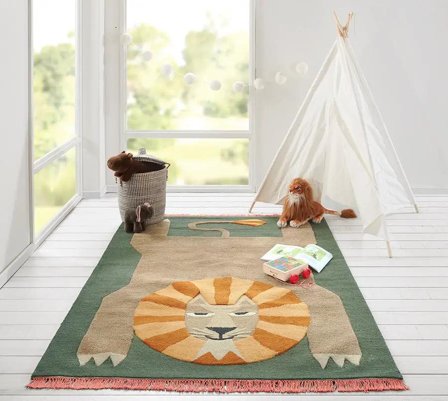 Atticus ATC-1 (Lion) Green Area Rug by Novogratz by Momeni