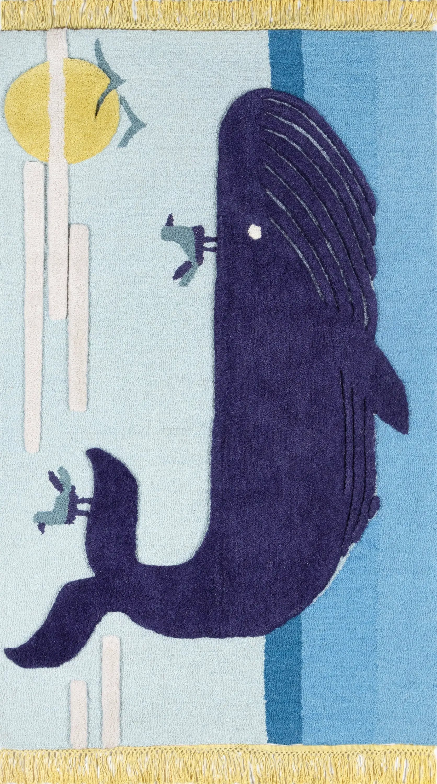 Atticus ATC-2 (Whale) Blue Area Rug by Novogratz by Momeni