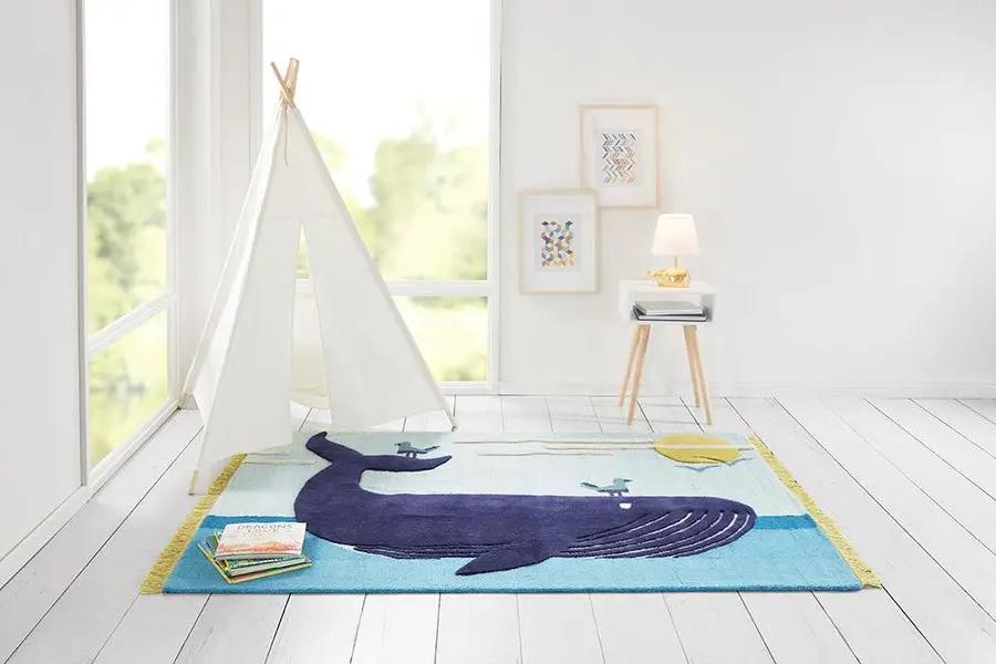 Atticus ATC-2 (Whale) Blue Area Rug by Novogratz by Momeni