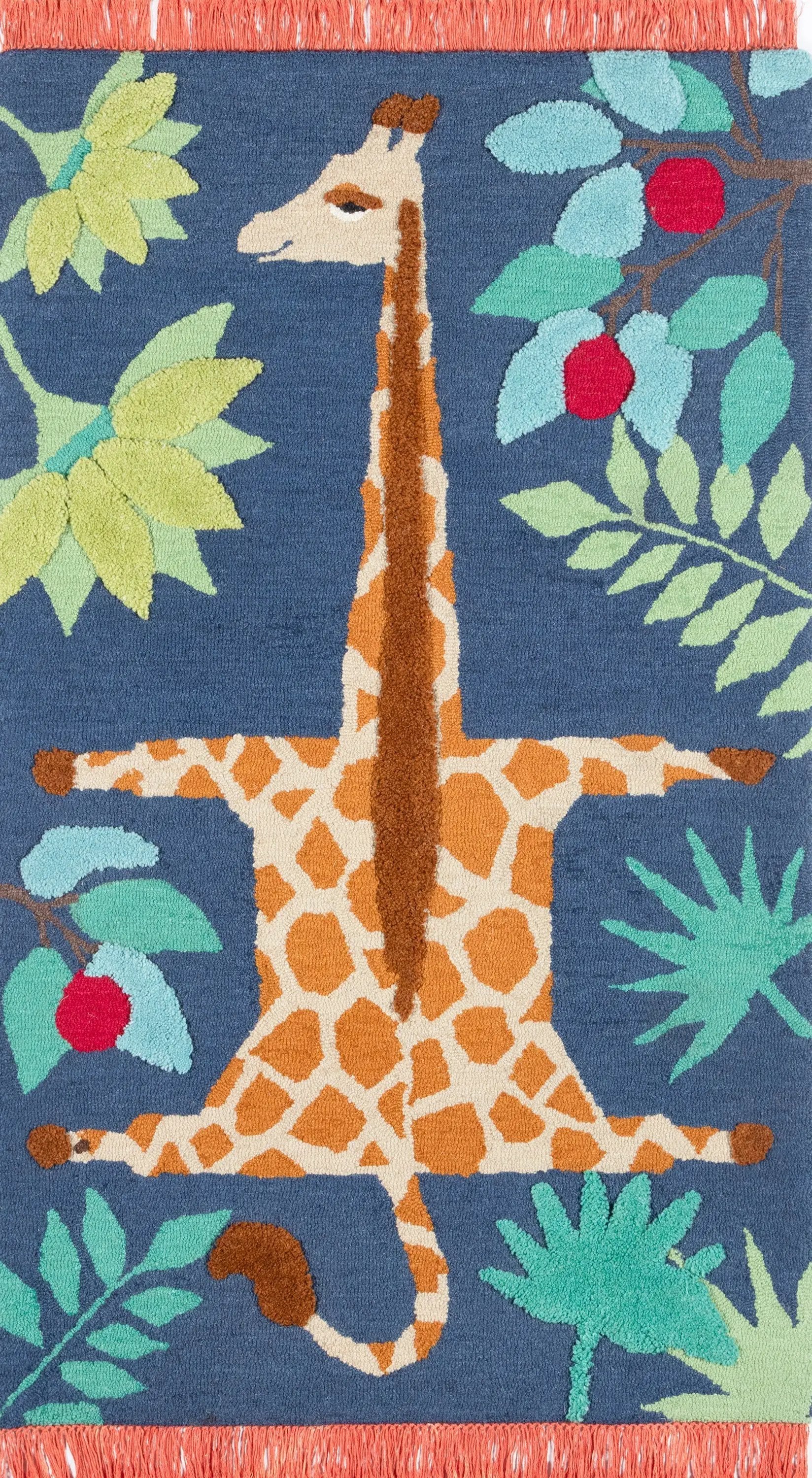 Atticus ATC-3 (Giraffe) Navy Area Rug by Novogratz by Momeni