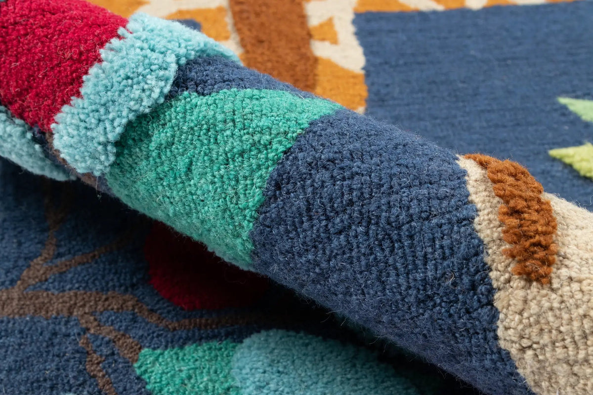 Atticus ATC-3 (Giraffe) Navy Area Rug by Novogratz by Momeni