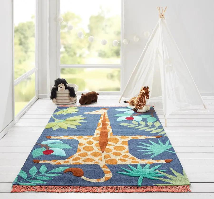 Atticus ATC-3 (Giraffe) Navy Area Rug by Novogratz by Momeni