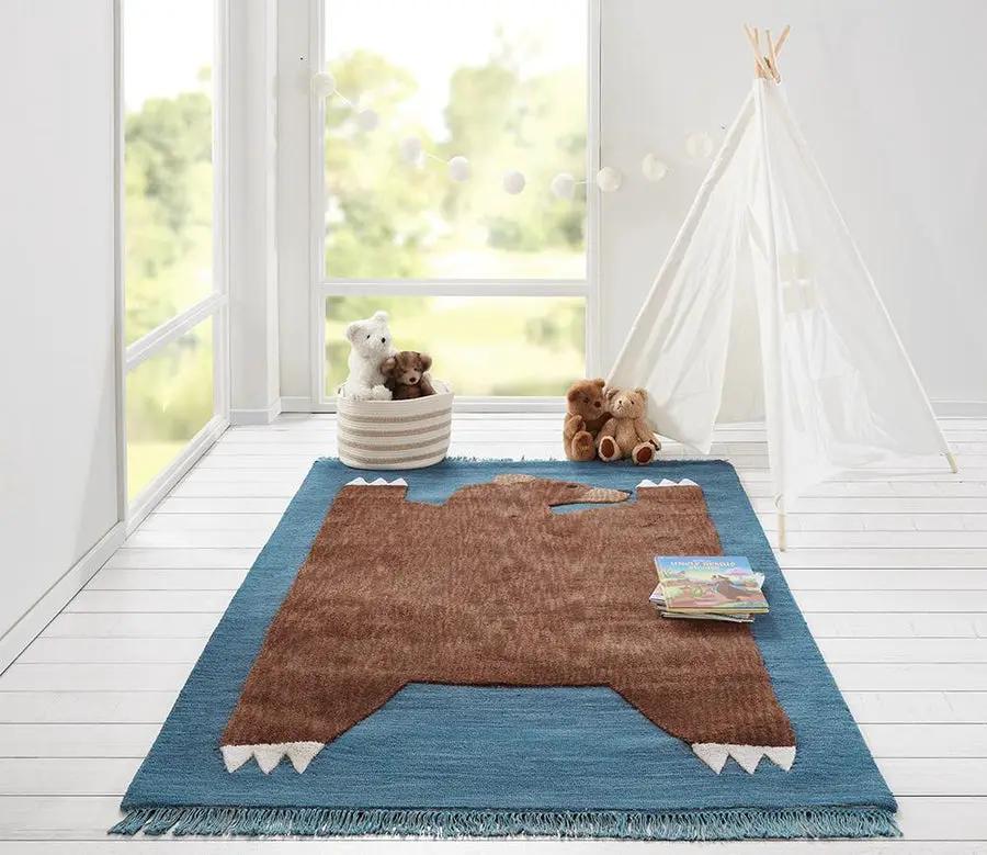 Atticus ATC-4 (Bear) Navy Area Rug by Novogratz by Momeni