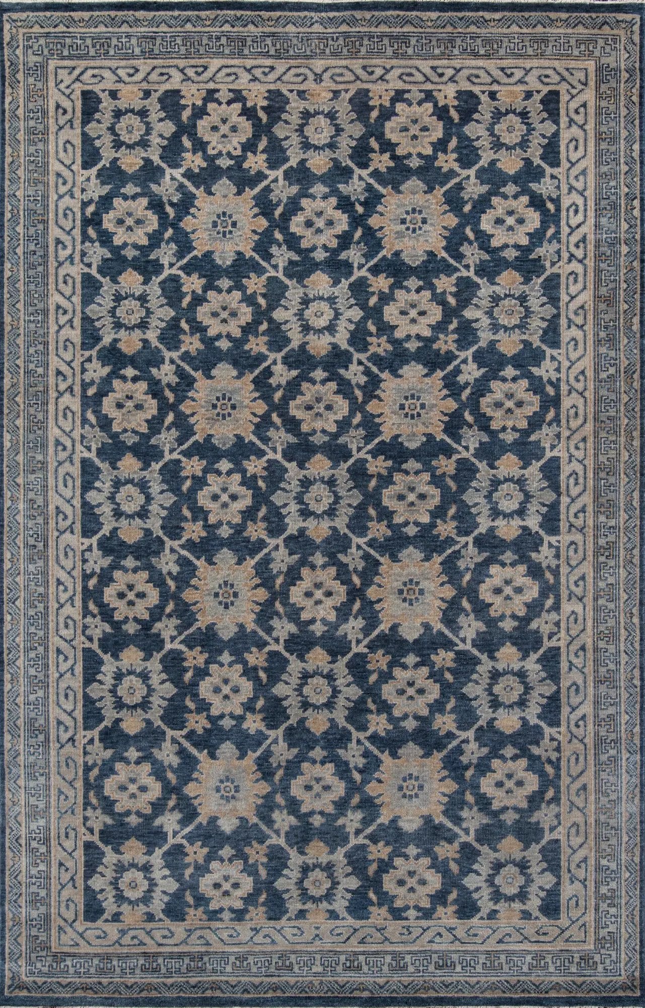 Banaras BNR-1 Blue Area Rug by Momeni