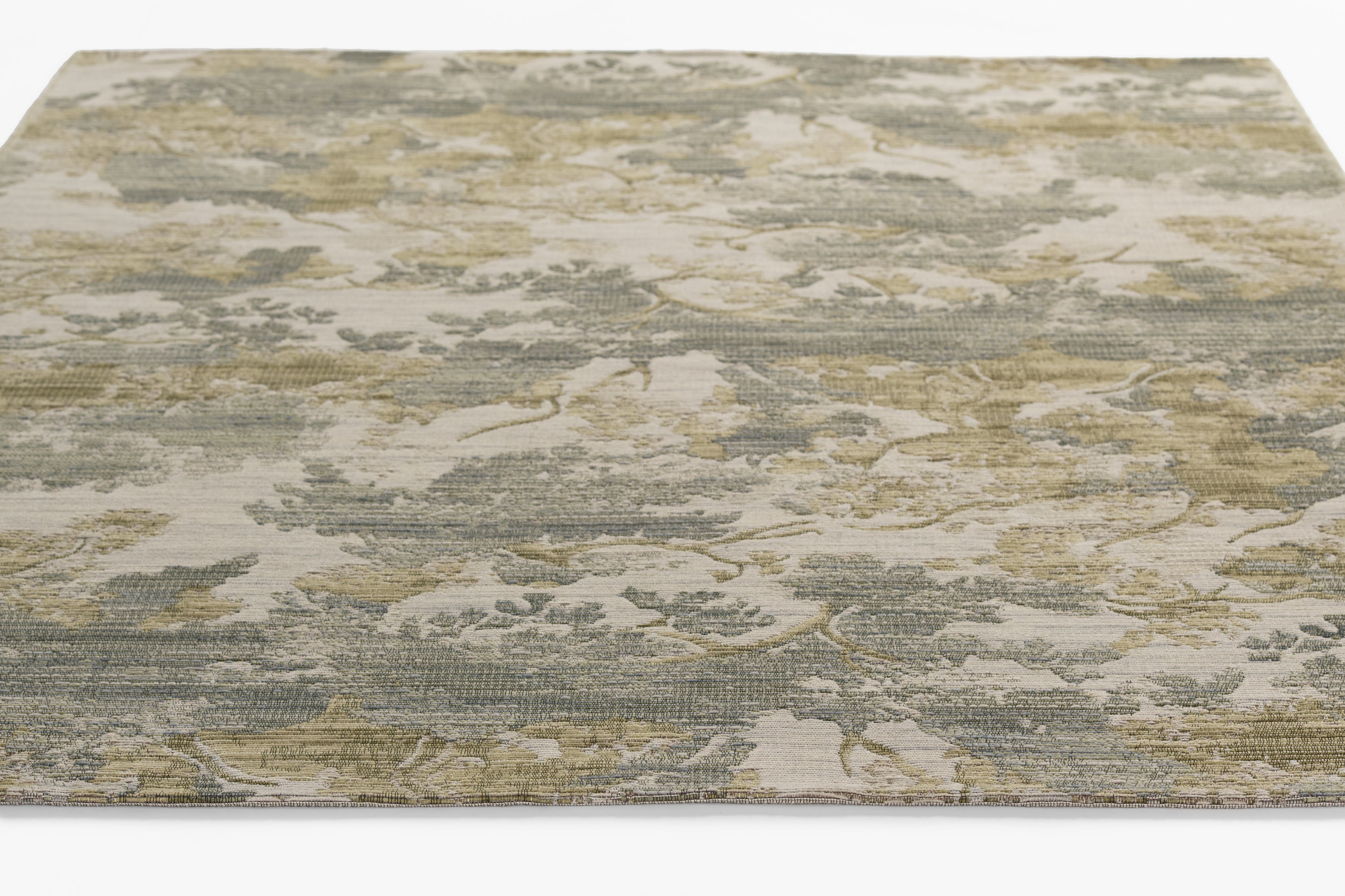 Barron BRN-1 Multicolor Area Rug with geometric patterns in muted earth tones, wool-cotton blend