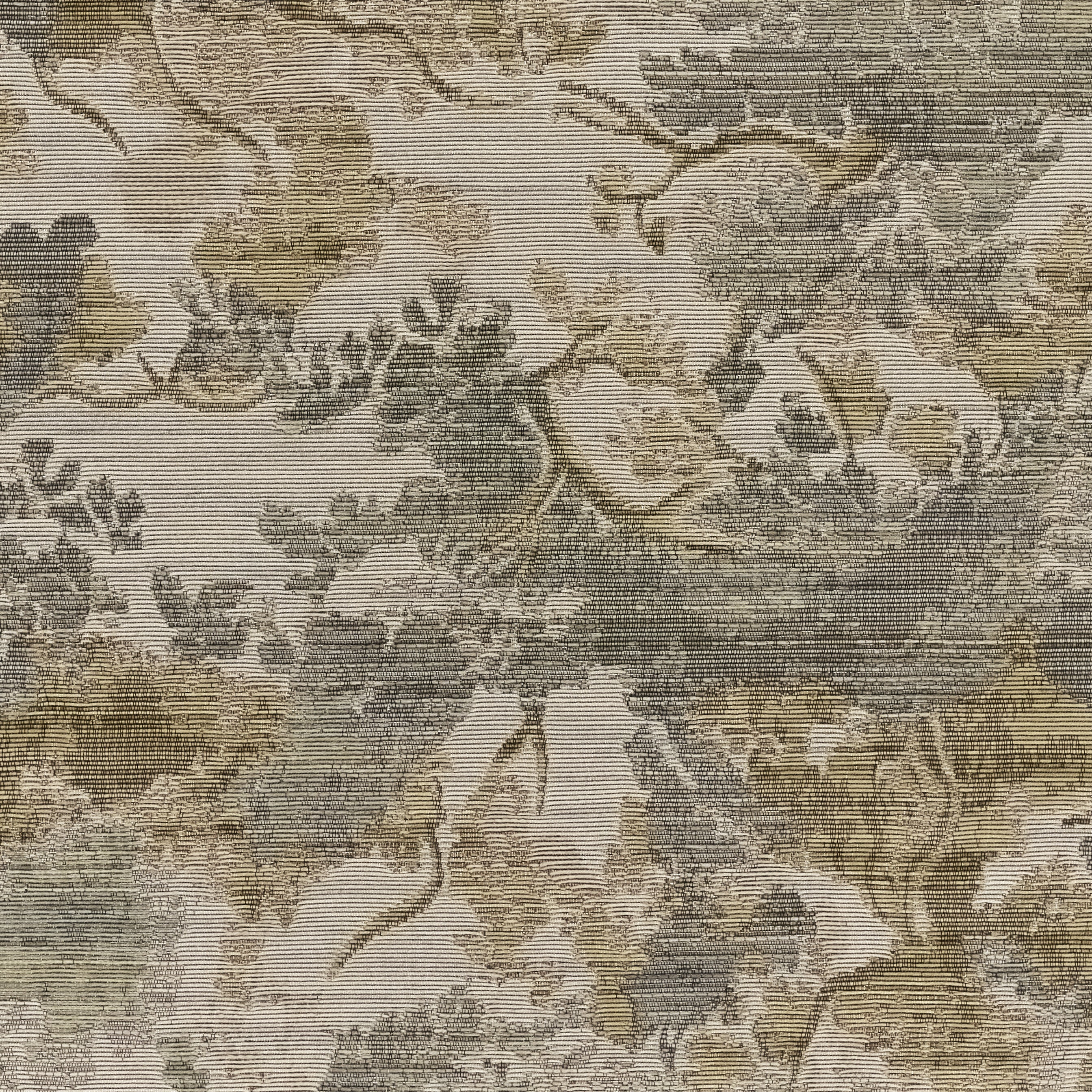 Barron BRN-1 Multicolor Area Rug with geometric patterns in muted earth tones, wool-cotton blend