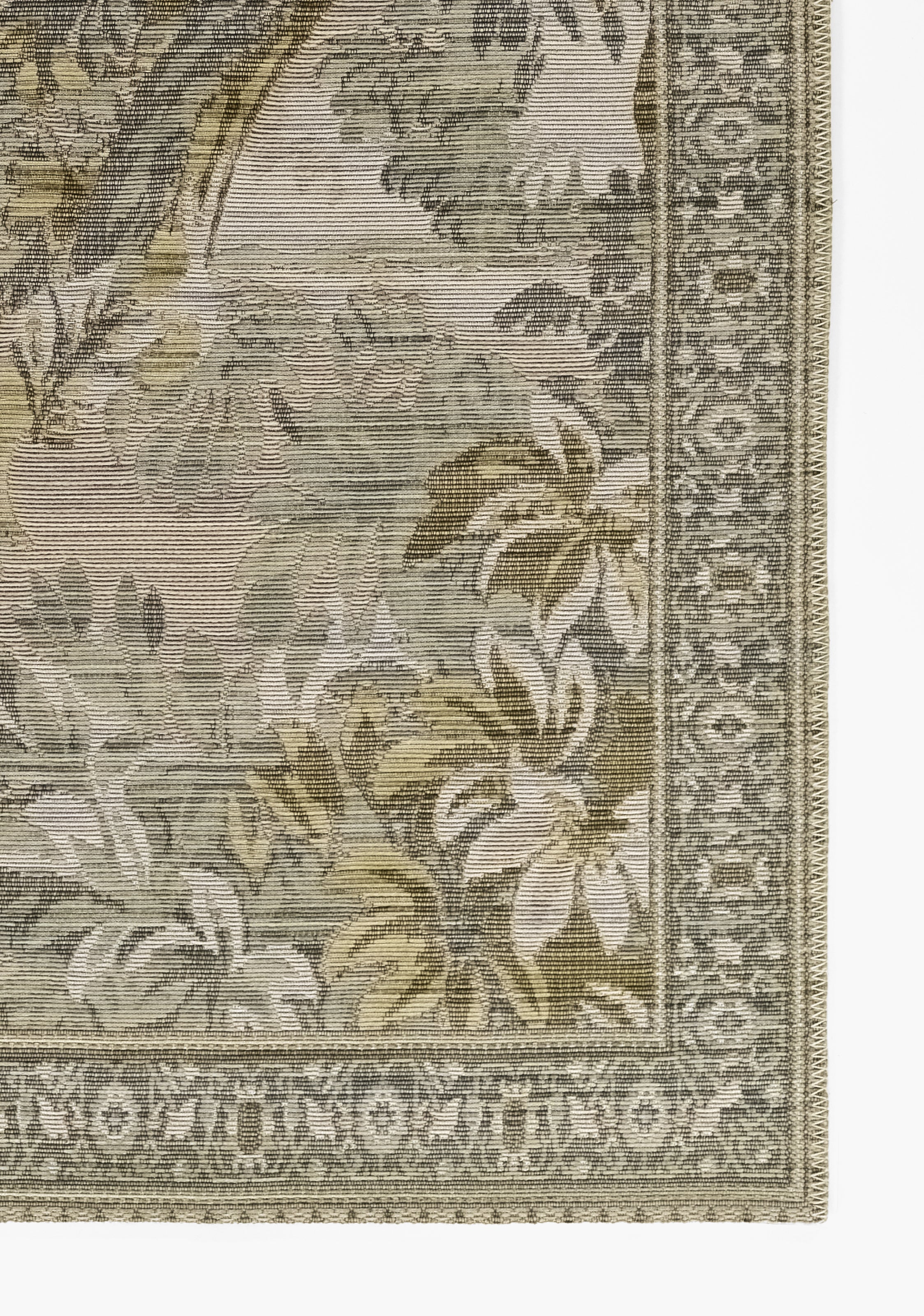Barron BRN-3 Multicolor Area Rug in beige and blue earth tones, machine made in Egypt