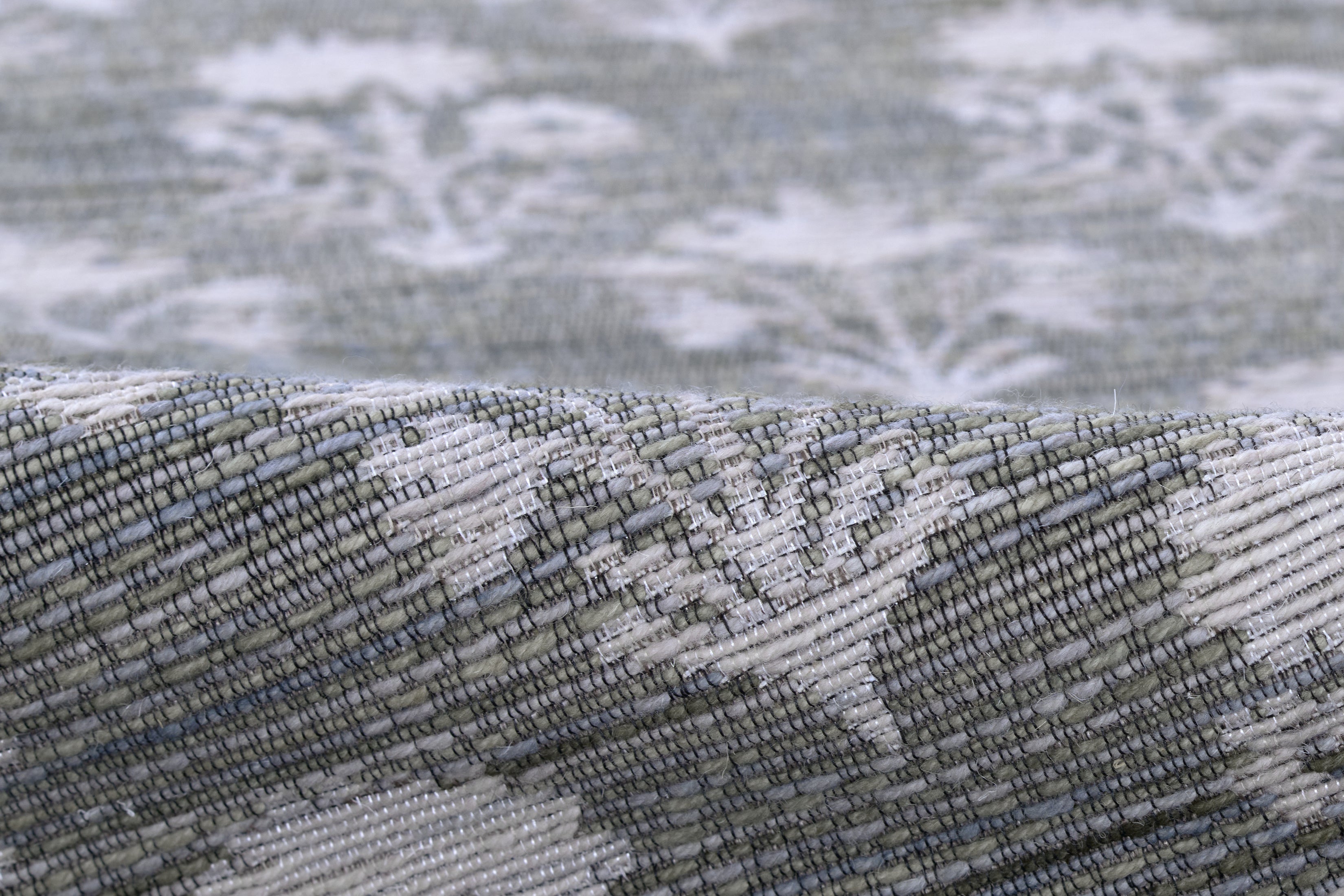 Barron BRN-5 Blue Area Rug with geometric-inspired patterns, premium wool-cotton blend