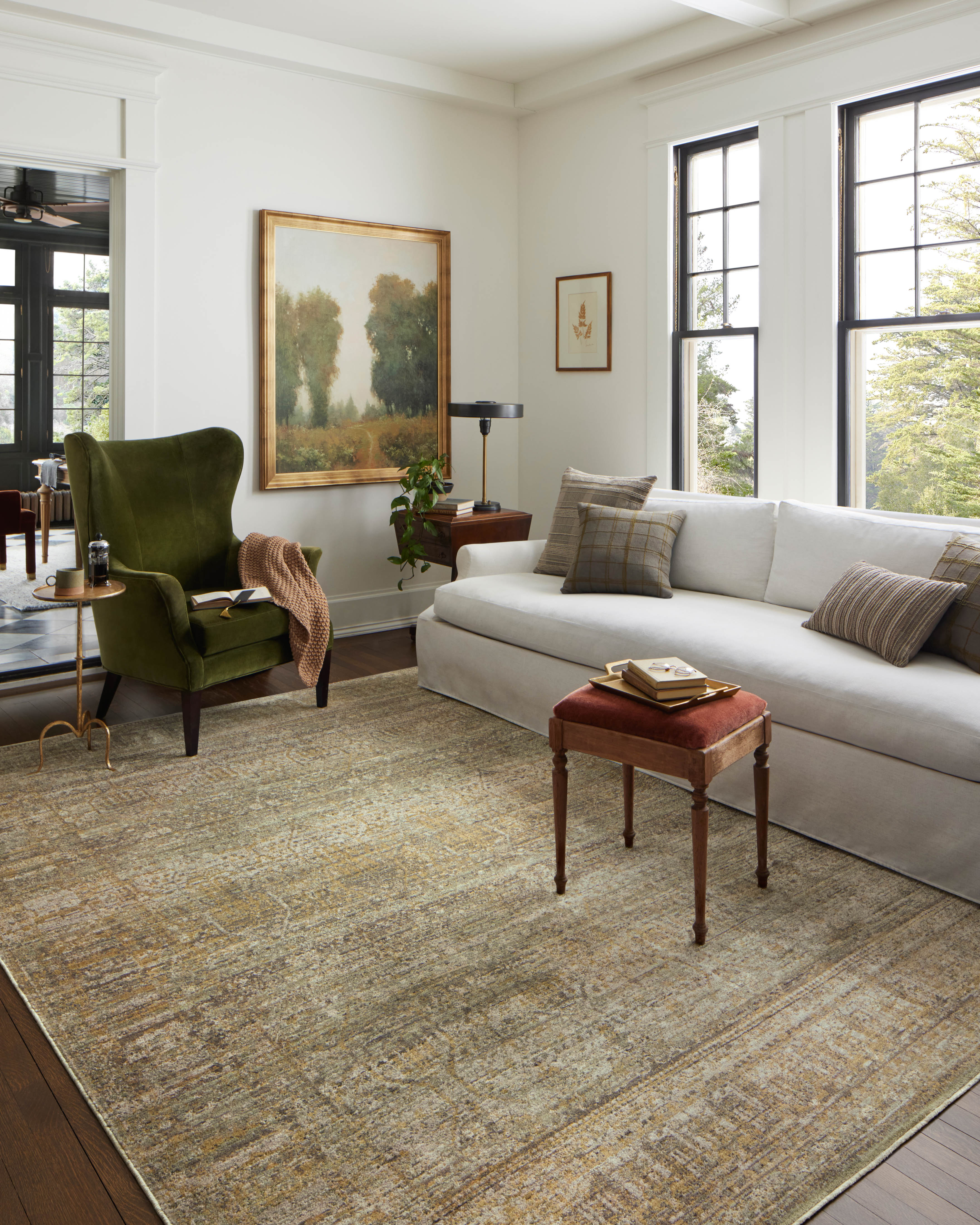 Jean Stoffer x Loloi Bradbury BRU-02 Dove / Gold Area Rug