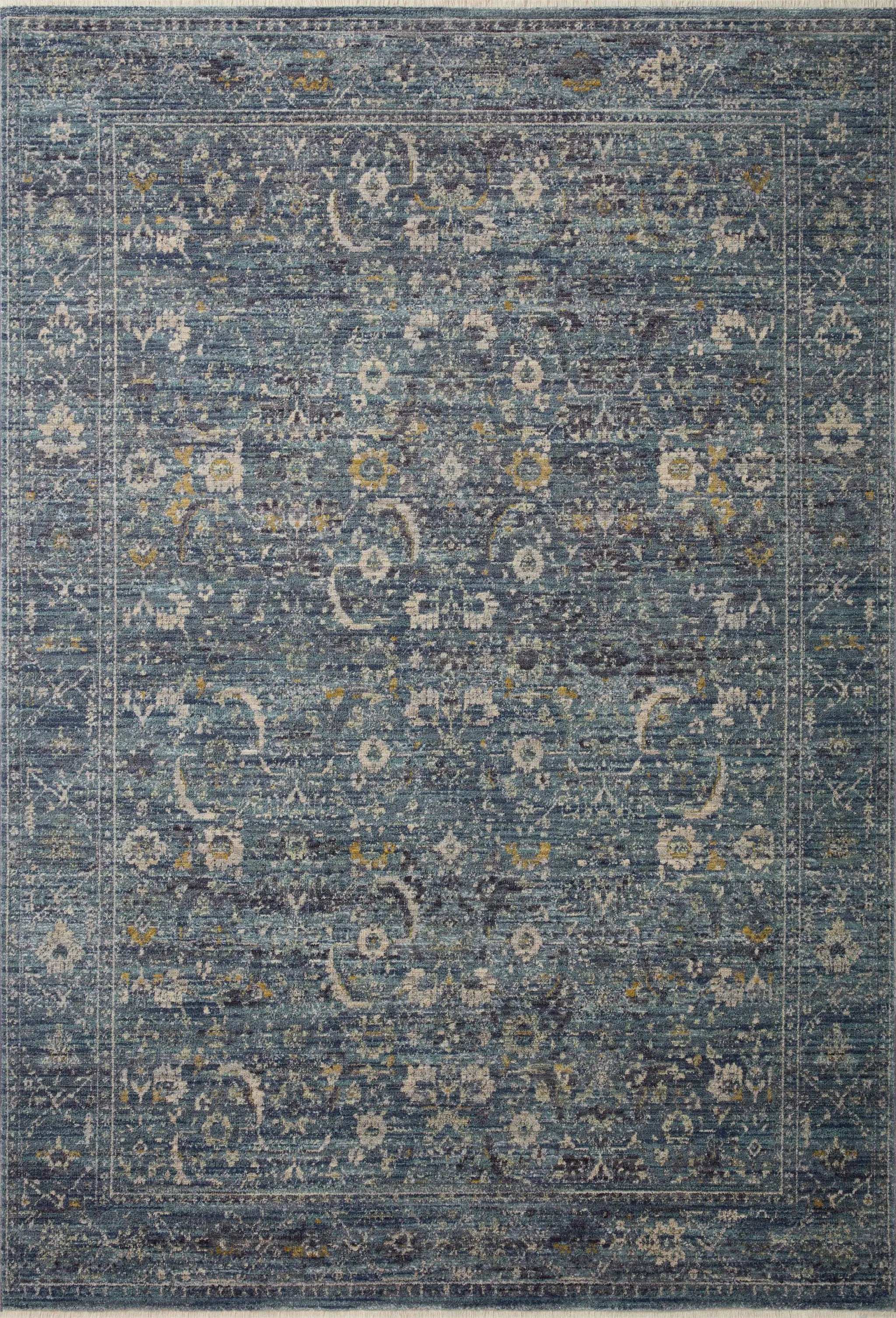 Bradbury BRU-03 Ocean / Gold Area Rug by Jean Stoffer x Loloi
