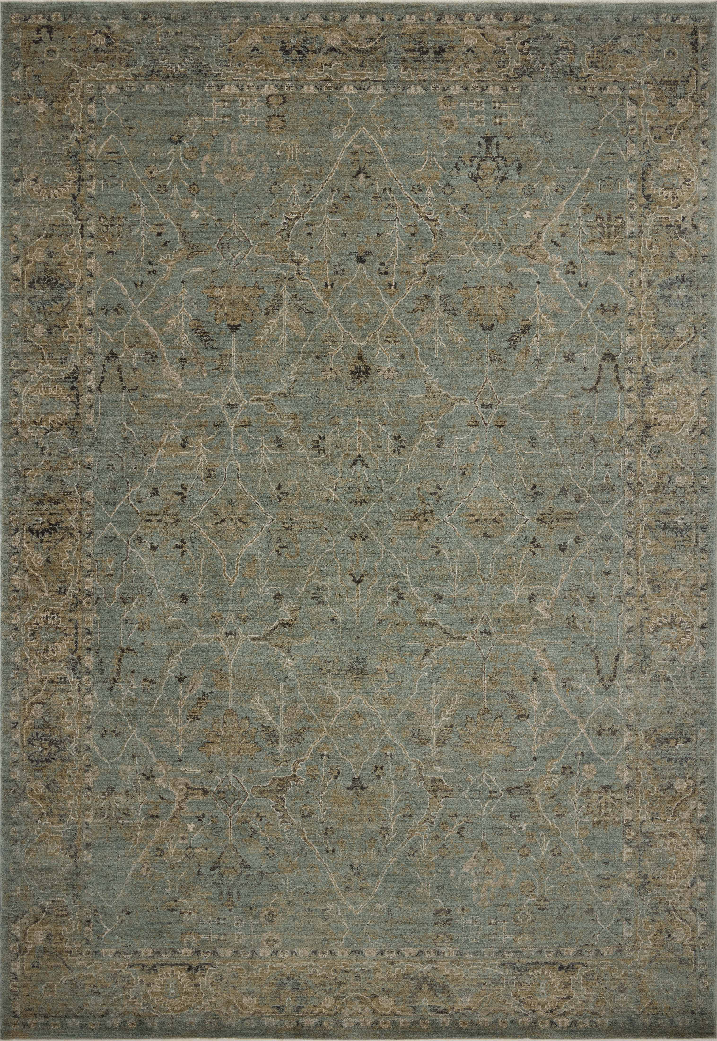 A power-loomed polyester area rug with contemporary and traditional design in aqua and earthy olive hues, the Briar BRR-02 Aqua / Olive Area Rug is a standout in any décor