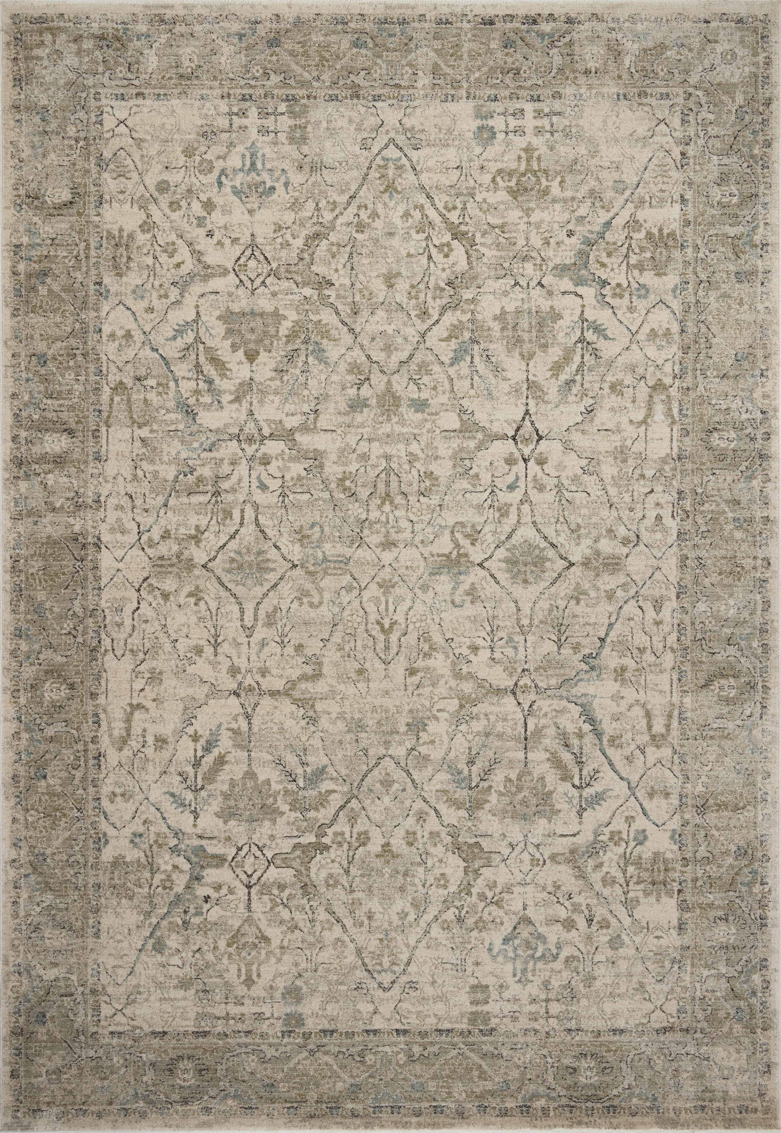 The Briar BRR-02 Ivory / Sage Area Rug highlights refined ivory and calming sage tones and contemporary and traditional texture in a beautifully made power-loomed polyester area rug