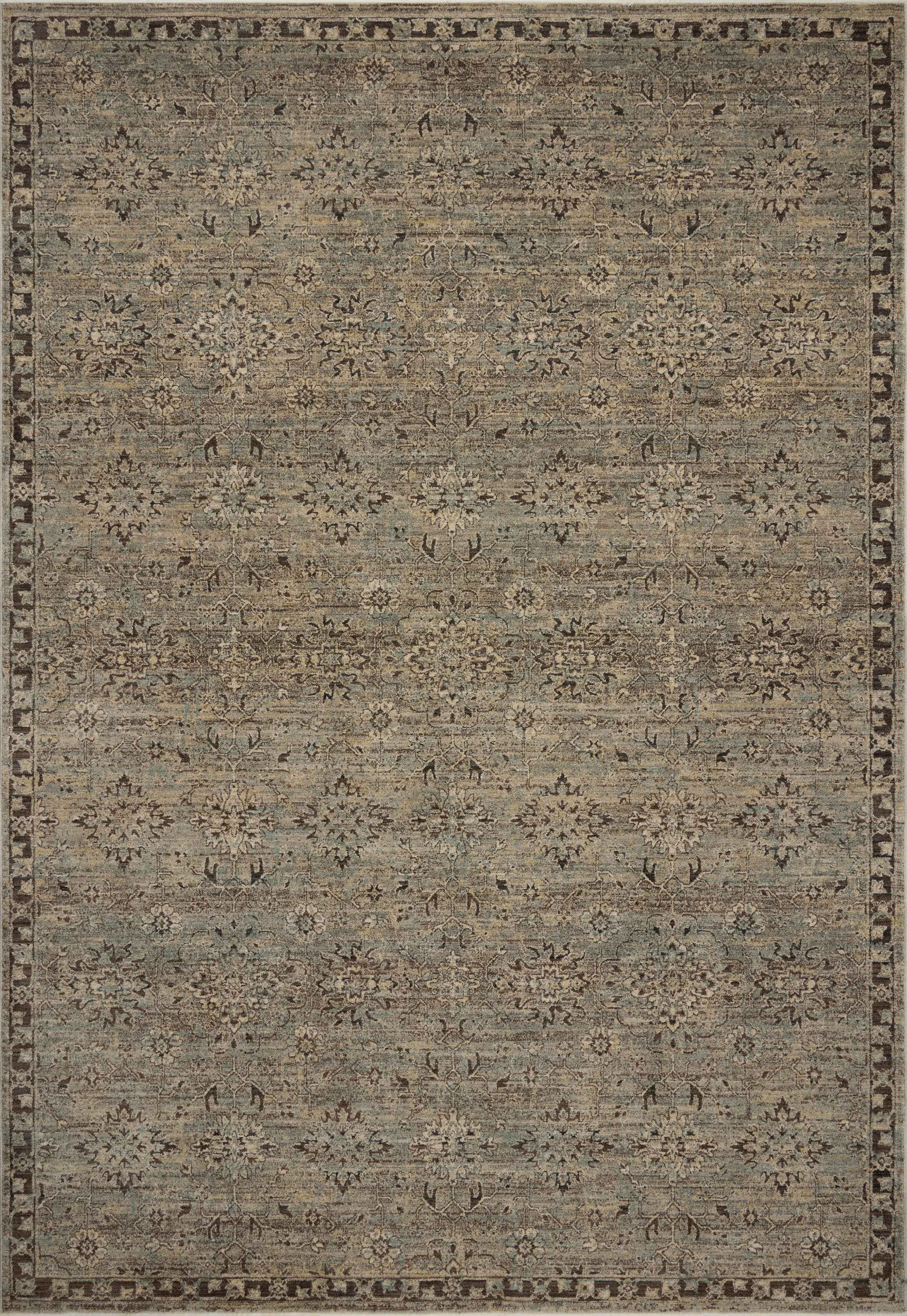 Featuring soft misty and striking granite hues and contemporary and traditional detail, the Briar BRR-06 Mist / Granite Area Rug is a power-loomed polyester area rug for any room