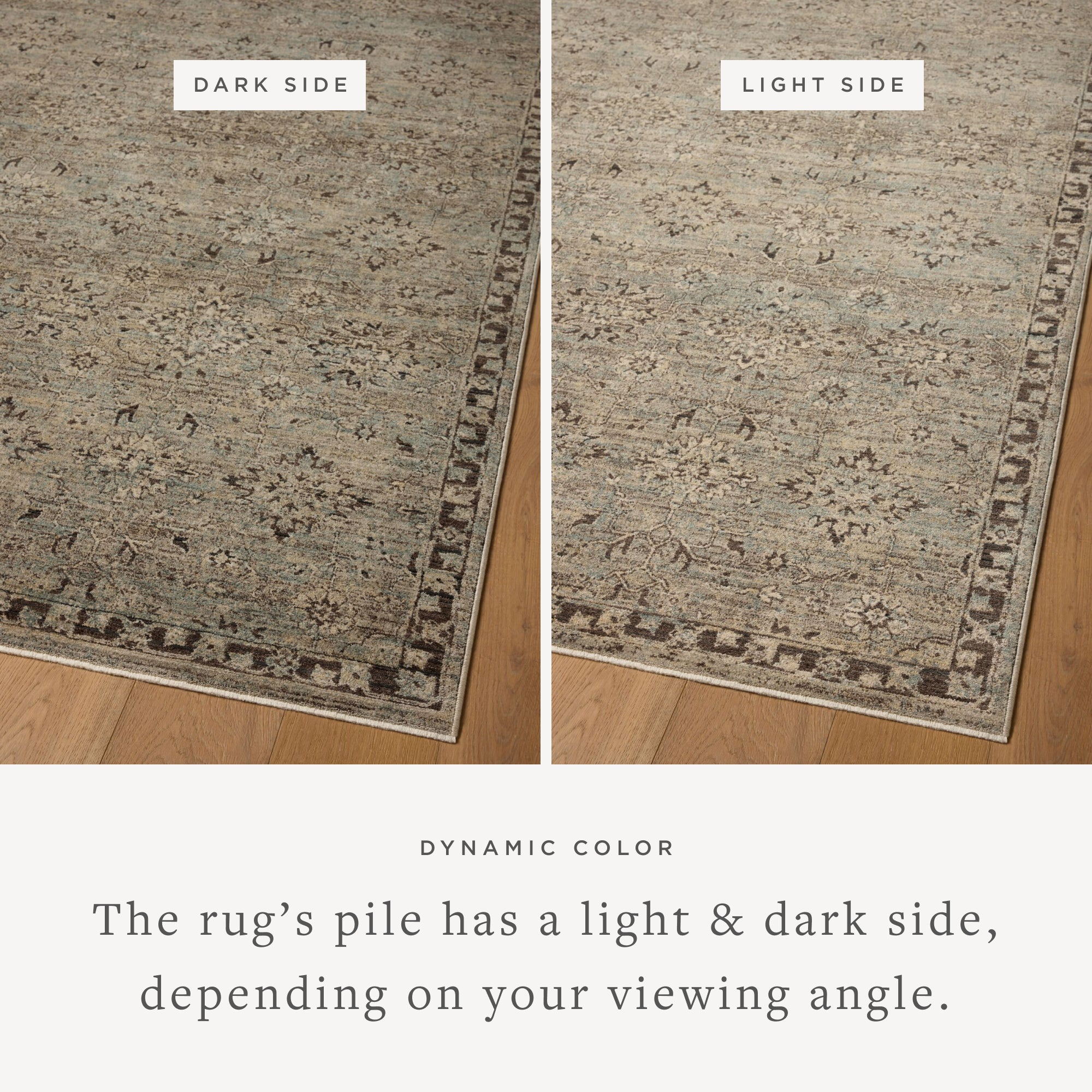Featuring soft misty and striking granite hues and contemporary and traditional detail, the Briar BRR-06 Mist / Granite Area Rug is a power-loomed polyester area rug for any room