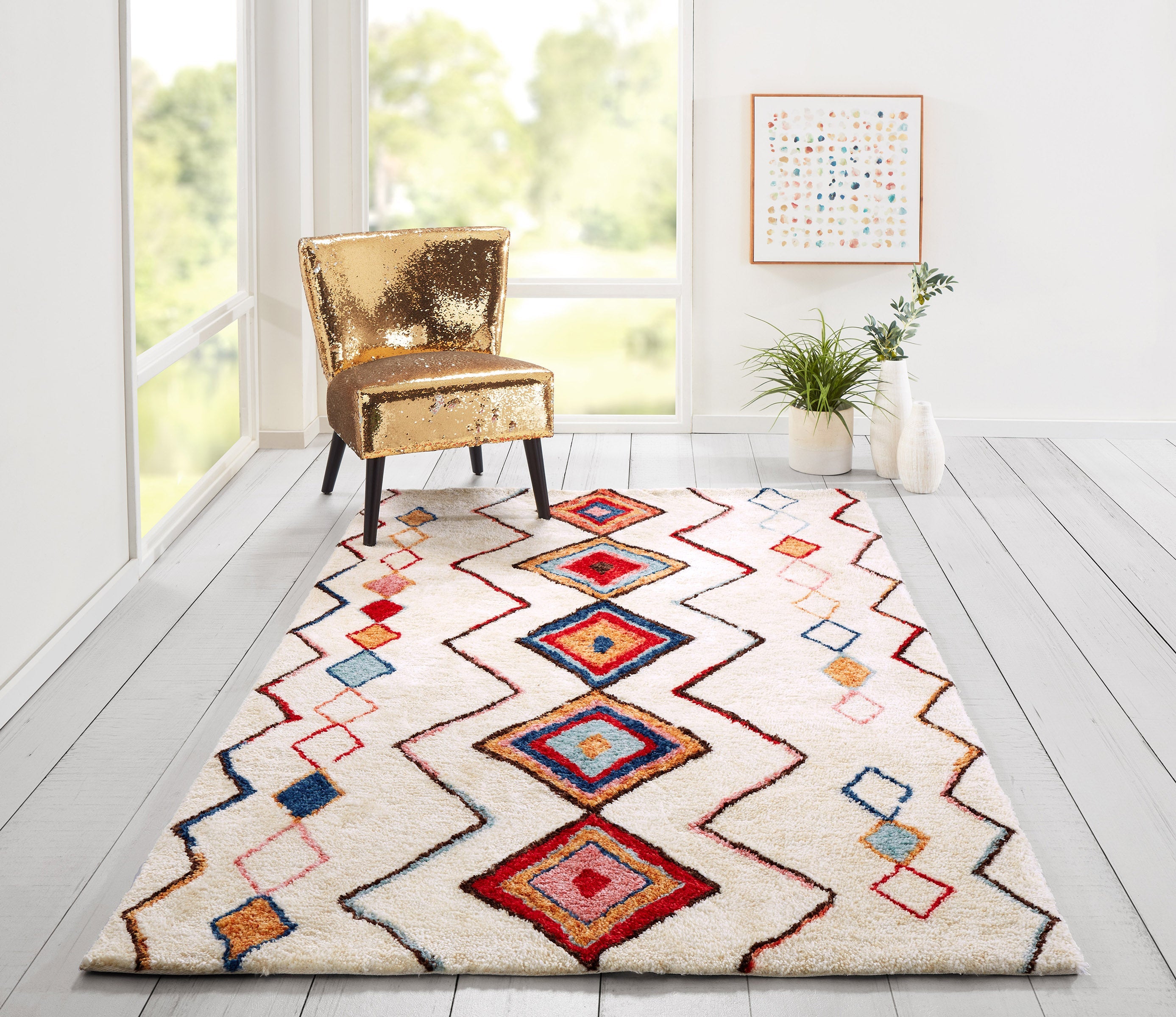 Novogratz Bungalow BUN-6 Multi-Color Table Tufted Area Rug by Momeni