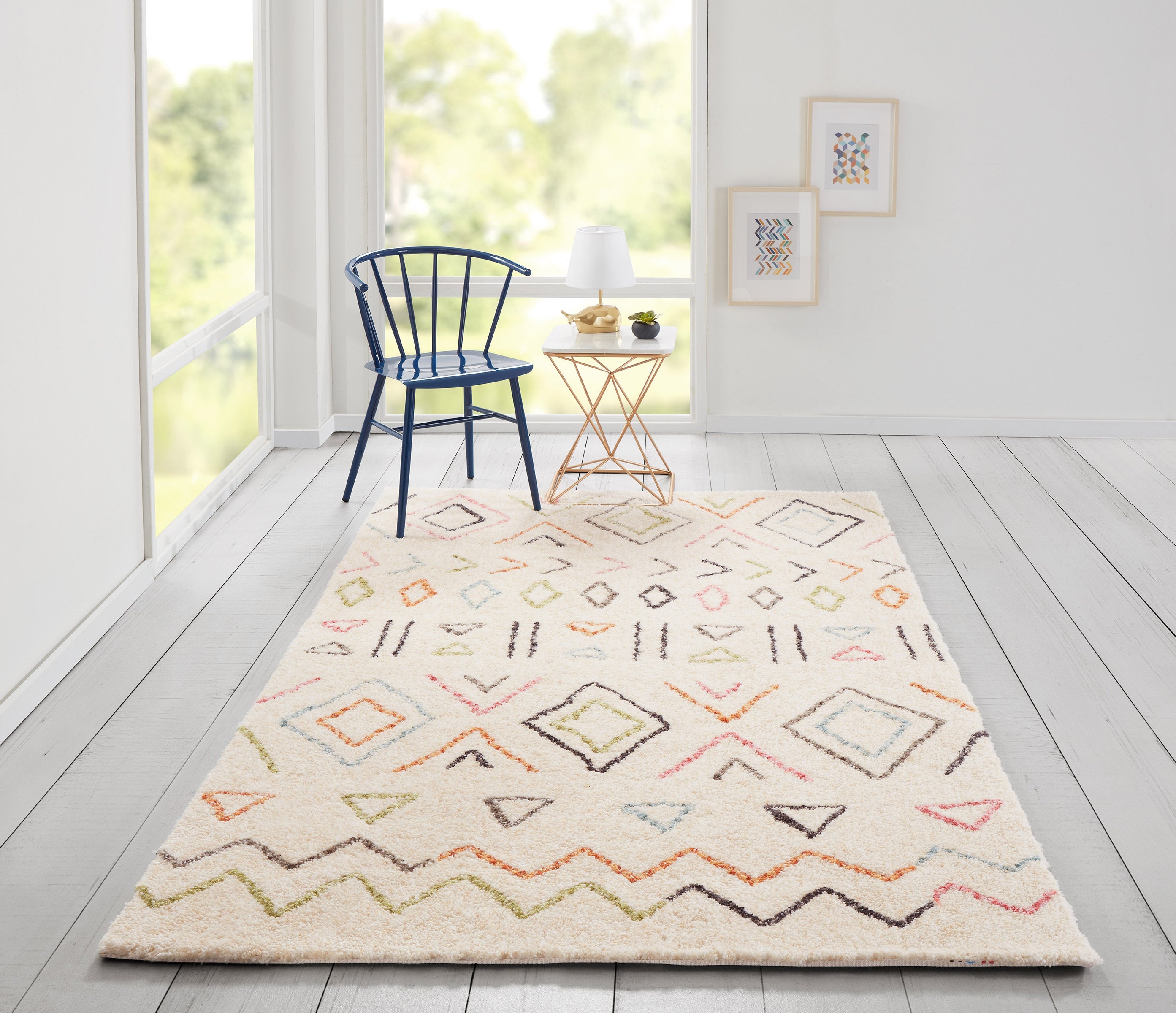 Novogratz Bungalow BUN-8 Ivory Table Tufted Area Rug by Momeni