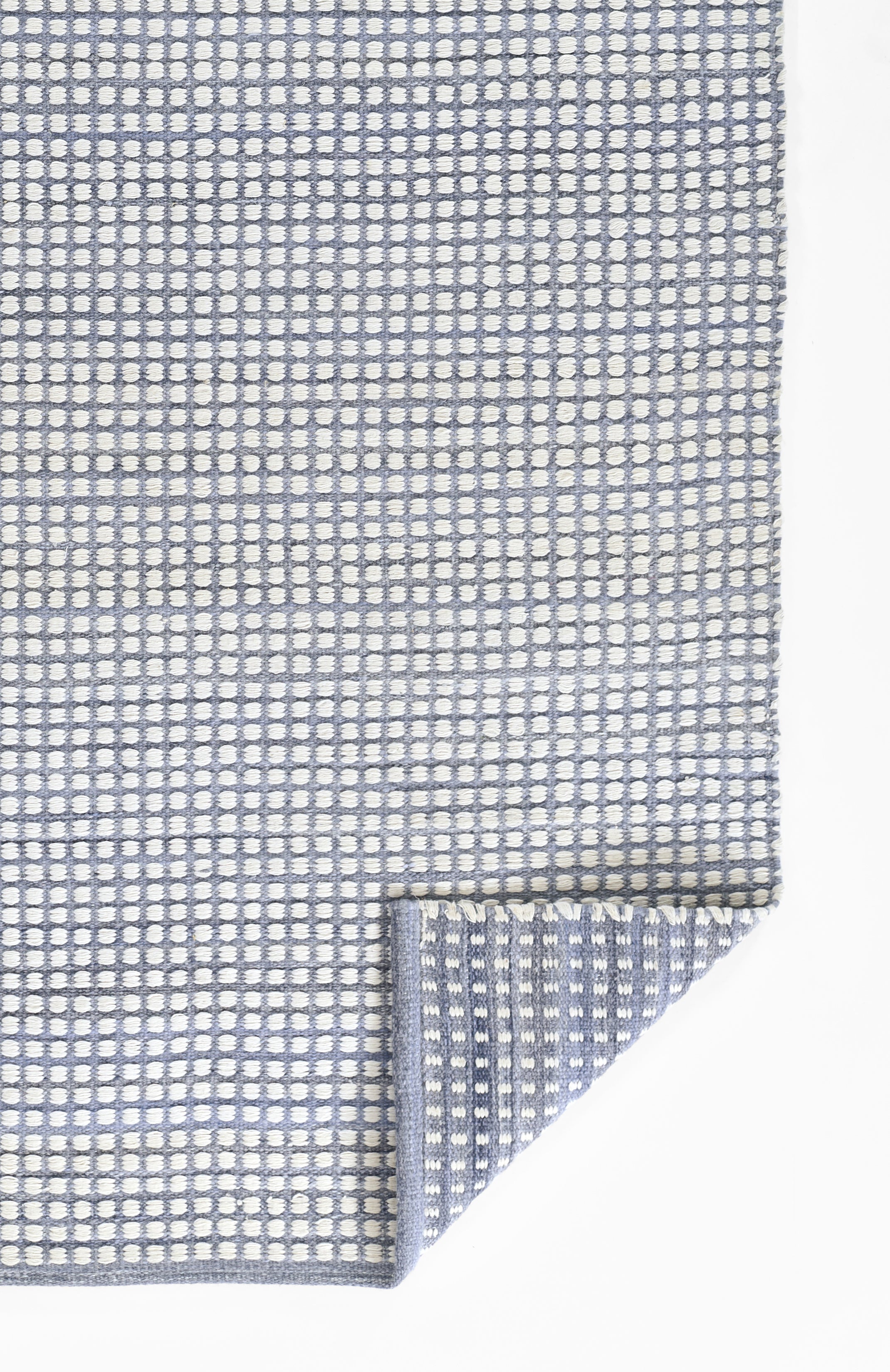 Caicos CAI-1 Blue Area Rug, sustainable PET fiber, geometric flatwoven indoor-outdoor rug